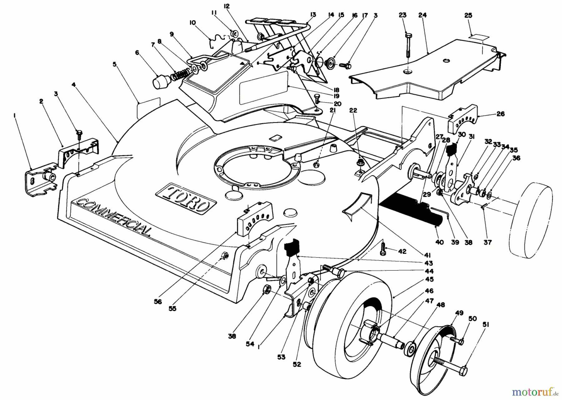  Rasenmäher 22020 - Toro Walk-Behind Mower (SN: 6000001 - 6999999) (1986) HOUSING ASSEMBLY (MODEL 22015)