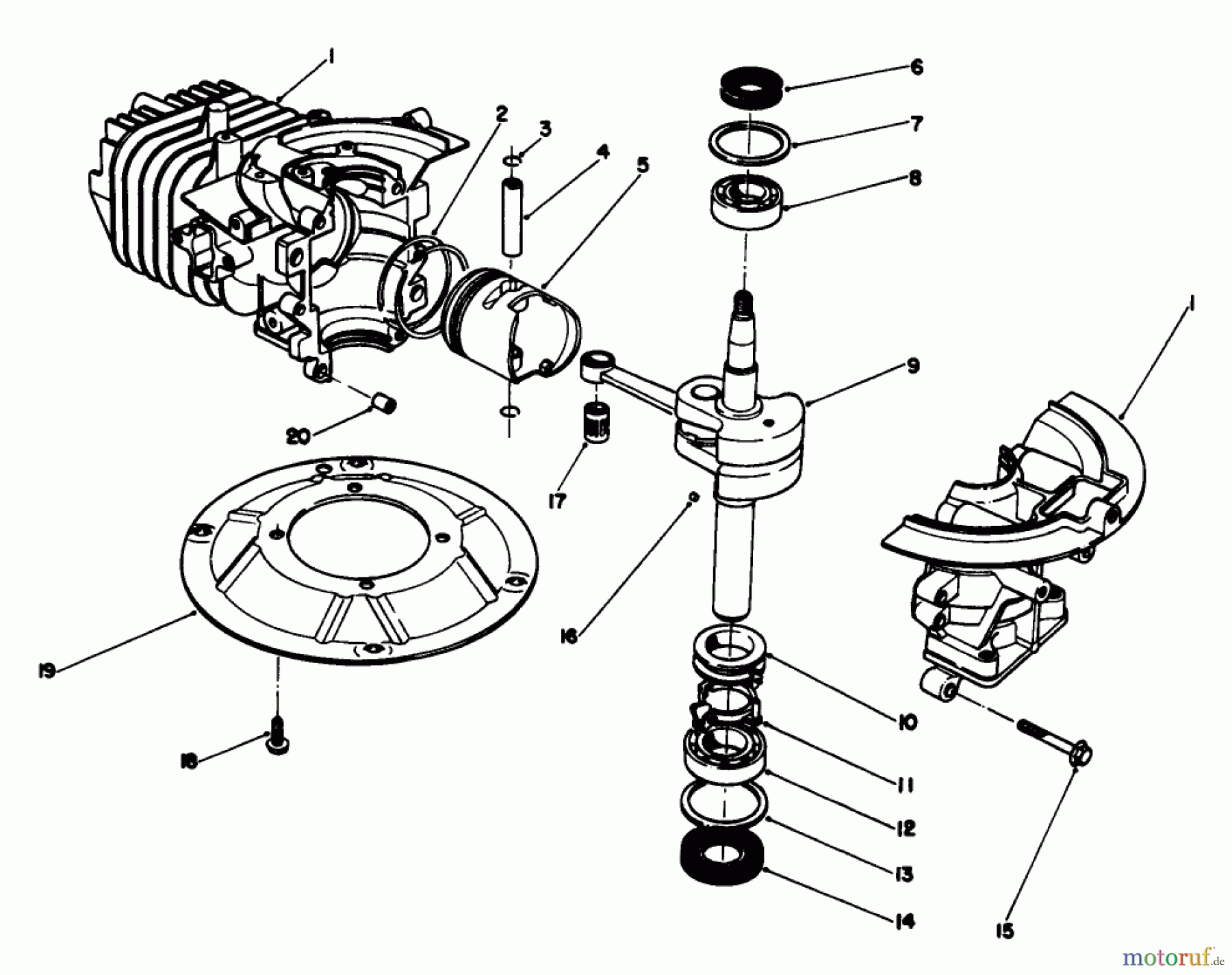  Rasenmäher 22025 - Toro Walk-Behind Mower (SN: 1000001 - 1999999) (1991) CRANKSHAFT ASSEMBLY (MODEL NO. 47PL0-3)