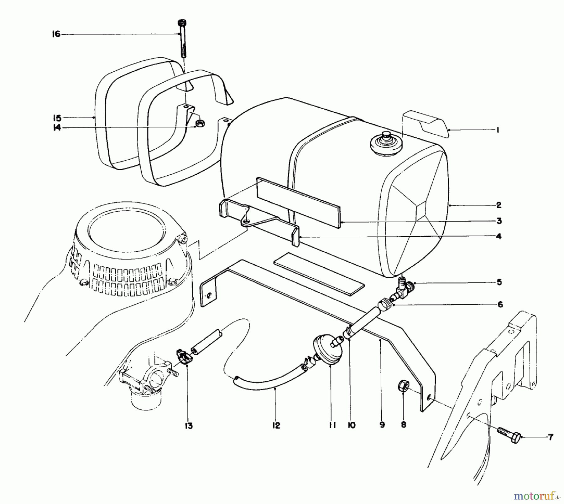  Rasenmäher 22025 - Toro Walk-Behind Mower (SN: 5000001 - 5999999) (1985) GAS TANK ASSEMBLY