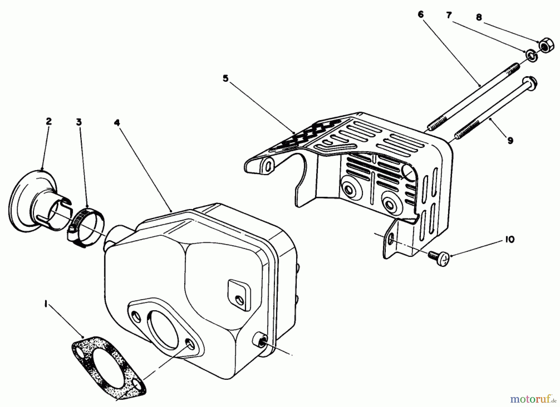  Rasenmäher 22025 - Toro Walk-Behind Mower (SN: 5000001 - 5999999) (1985) MUFFLER ASSEMBLY