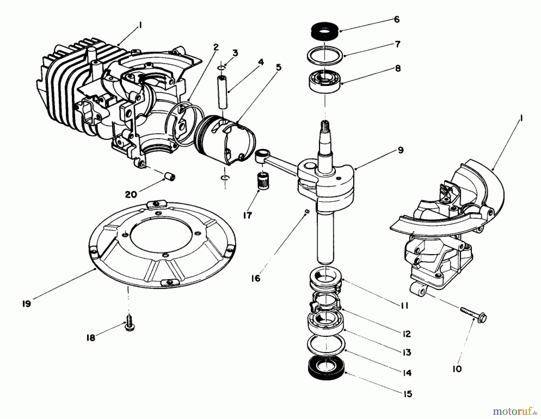  Rasenmäher 22025 - Toro Walk-Behind Mower (SN: 5000001 - 5999999) (1985) SHORT BLOCK ASSEMBLY