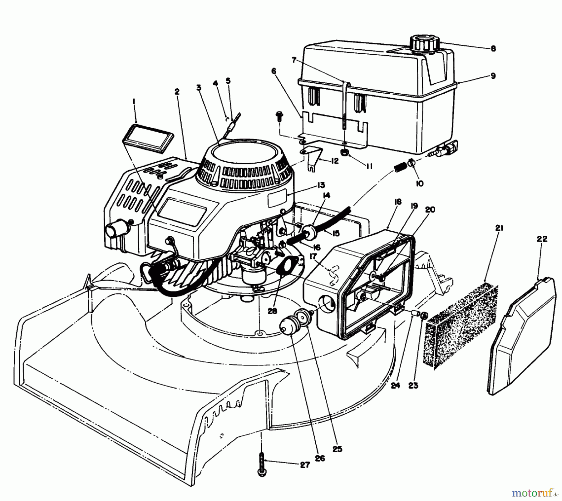  Rasenmäher 22025 - Toro Walk-Behind Mower (SN: 8000001 - 8999999) (1988) ENGINE ASSEMBLY