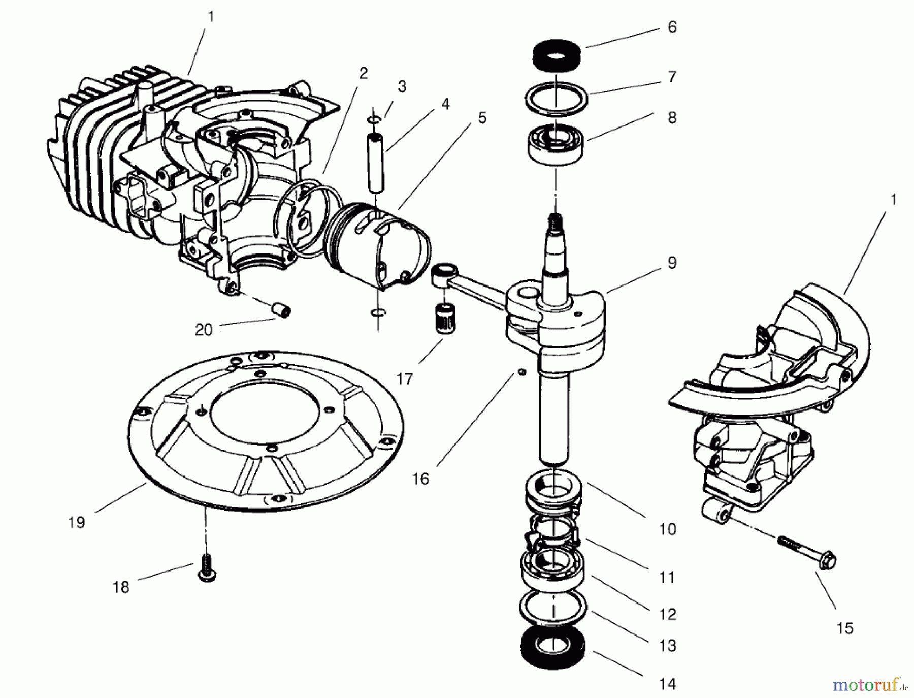  Rasenmäher 22026 - Toro Side Discharge Mower (SN: 200000001 - 200999999) (2000) CRANKSHAFT ASSEMBLY (MODEL NO. 48PW)