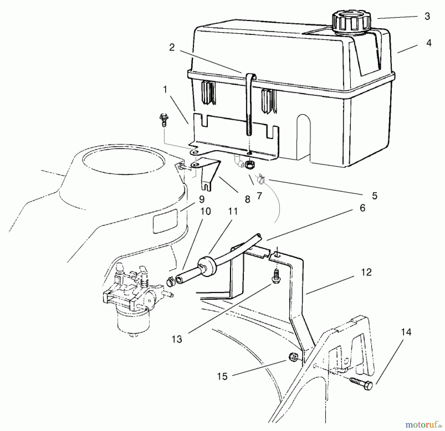  Rasenmäher 22026 - Toro Side Discharge Mower (SN: 200000001 - 200999999) (2000) FUEL TANK ASSEMBLY