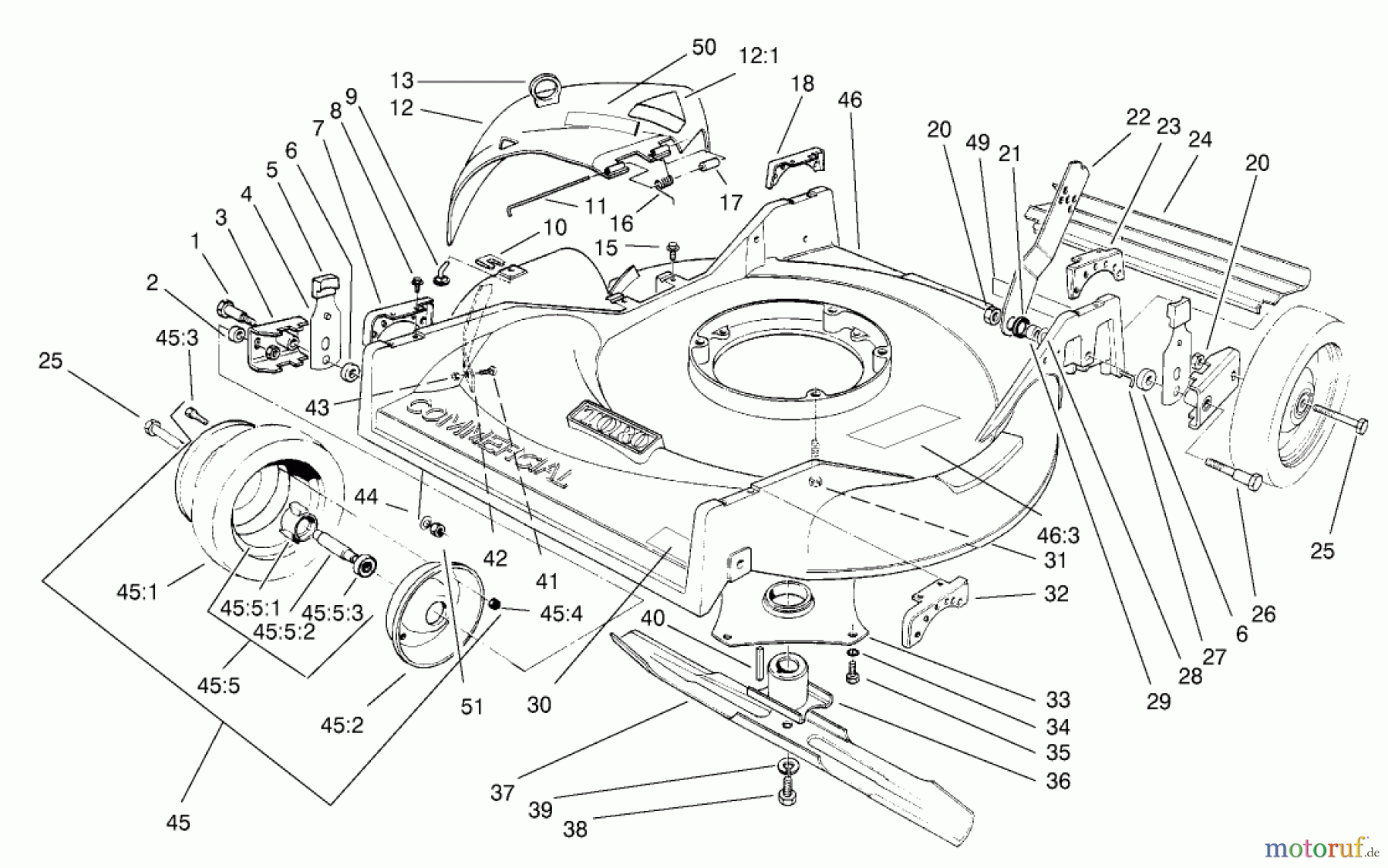  Rasenmäher 22026 - Toro Side Discharge Mower (SN: 220000001 - 220999999) (2002) HOUSING & WHEEL ASSEMBLY