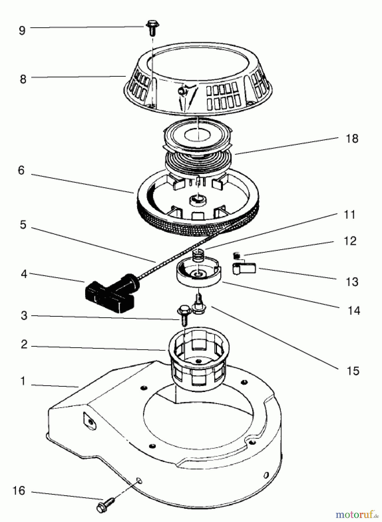  Rasenmäher 22026 - Toro Side Discharge Mower (SN: 230000001 - 230999999) (2003) RECOIL ASSEMBLY