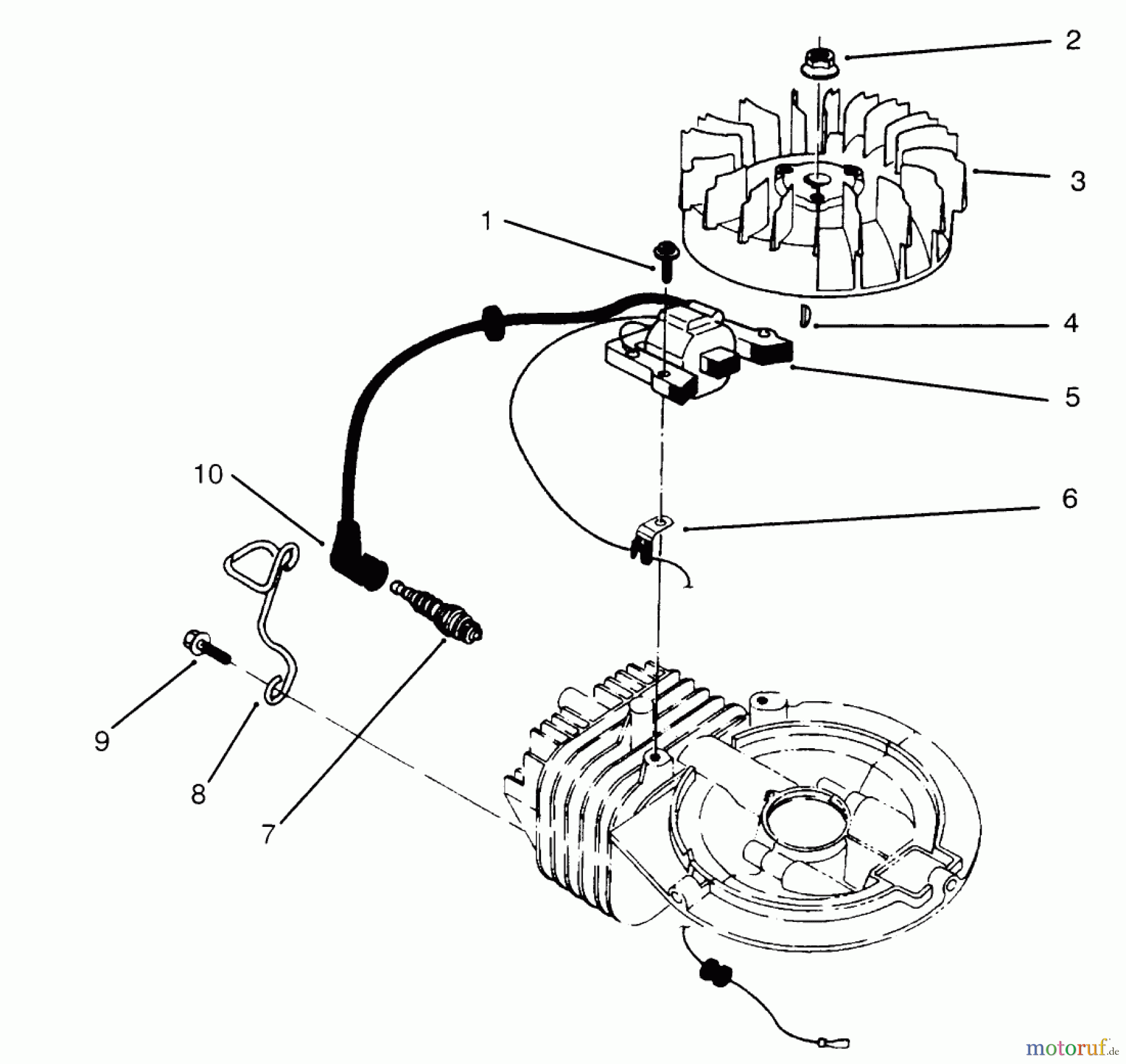  Rasenmäher 22026 - Toro Side Discharge Mower (SN: 6900001 - 6999999) (1996) IGNITION ASSEMBLY (MODEL NO. 47PS5-3)