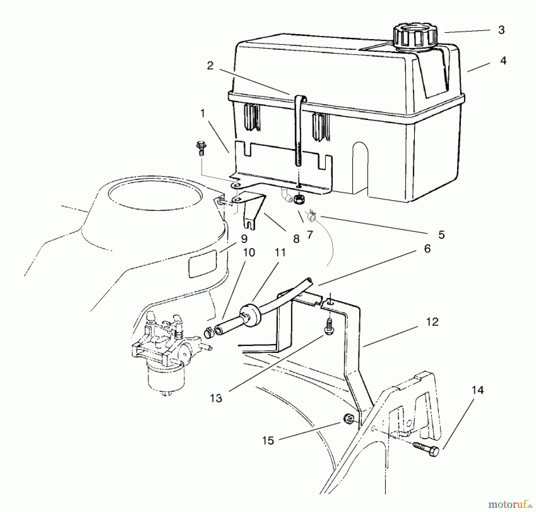  Rasenmäher 22026 - Toro Side Discharge Mower (SN: 8900001 - 8999999) (1998) FUEL TANK ASSEMBLY