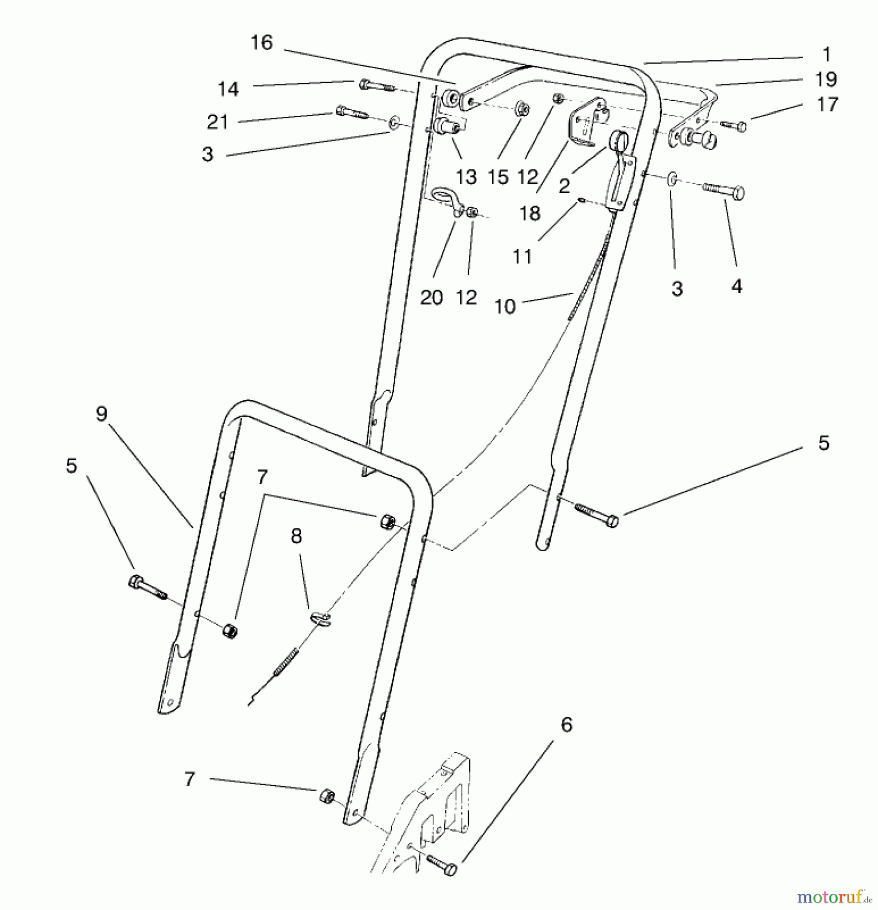  Rasenmäher 22026 - Toro Side Discharge Mower (SN: 8900001 - 8999999) (1998) HANDLE ASSEMBLY