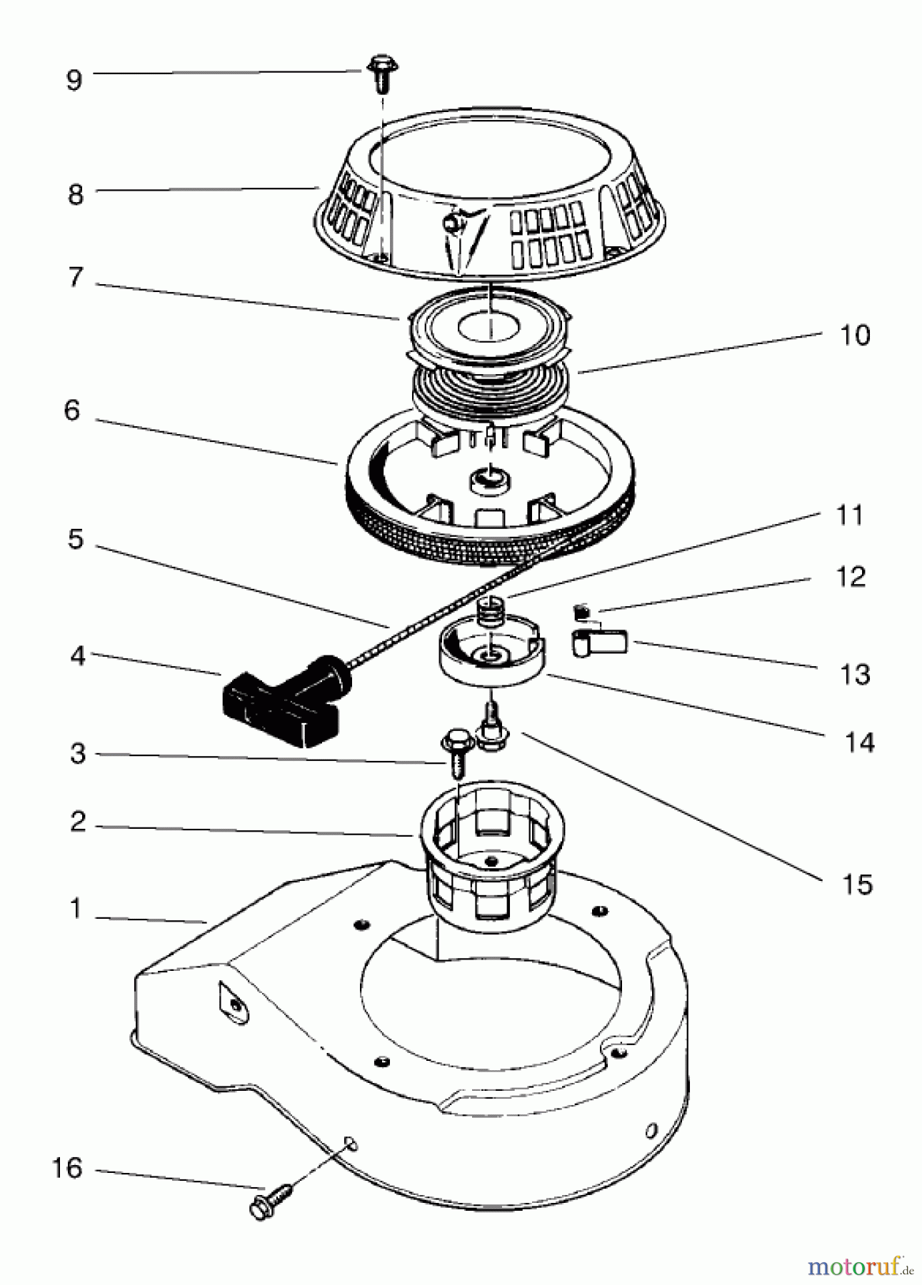  Rasenmäher 22026 - Toro Side Discharge Mower (SN: 8900001 - 8999999) (1998) RECOIL ASSEMBLY