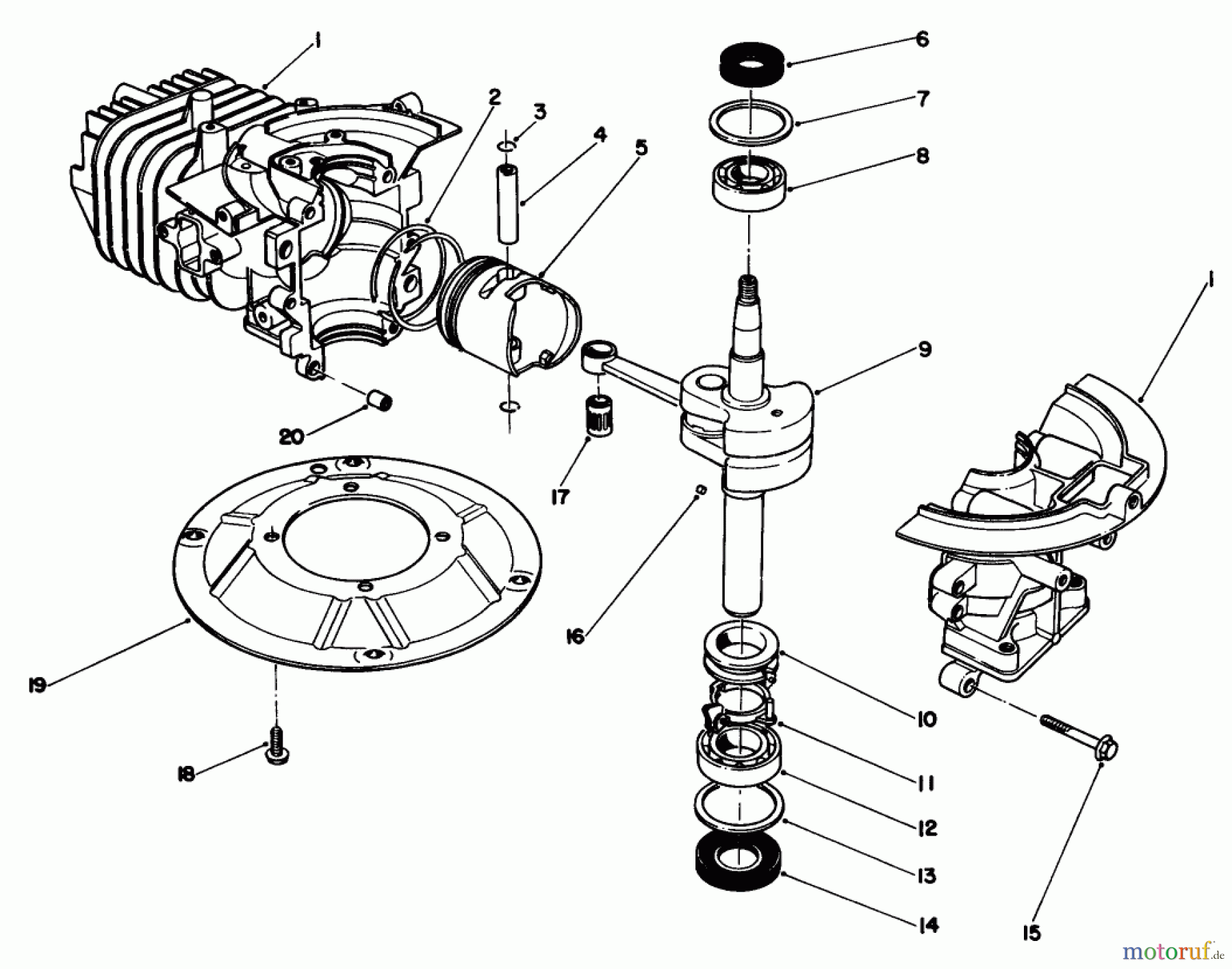  Rasenmäher 22035 - Toro Walk-Behind Mower (SN: 0000001 - 0999999) (1990) CRANKSHAFT ASSEMBLY (MODEL NO. 47PK9-3)