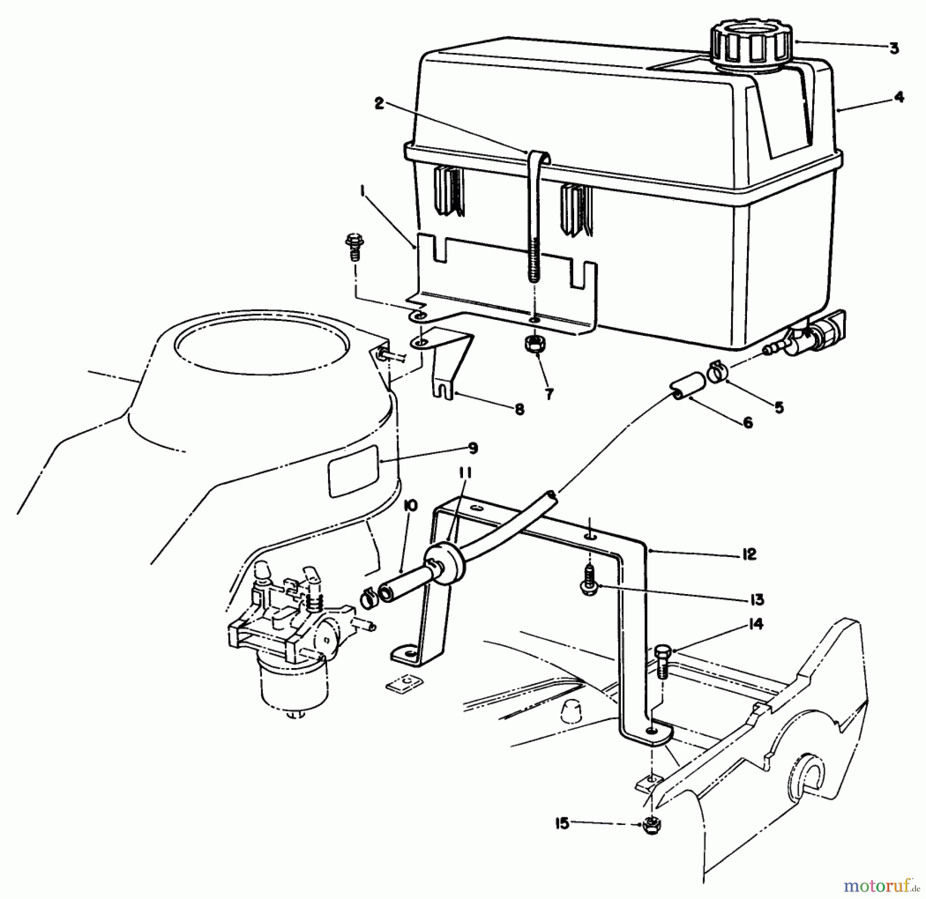  Rasenmäher 22030 - Toro Walk-Behind Mower (SN: 0000001 - 0999999) (1990) GAS TANK ASSEMBLY