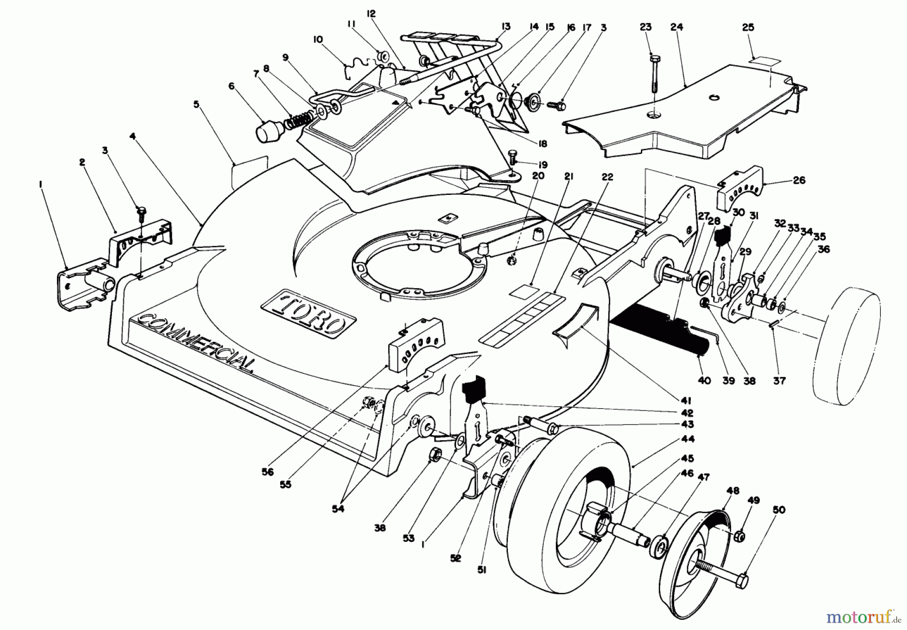  Rasenmäher 22030 - Toro Walk-Behind Mower (SN: 0000001 - 0999999) (1990) HOUSING ASSEMBLY (MODEL 22030)