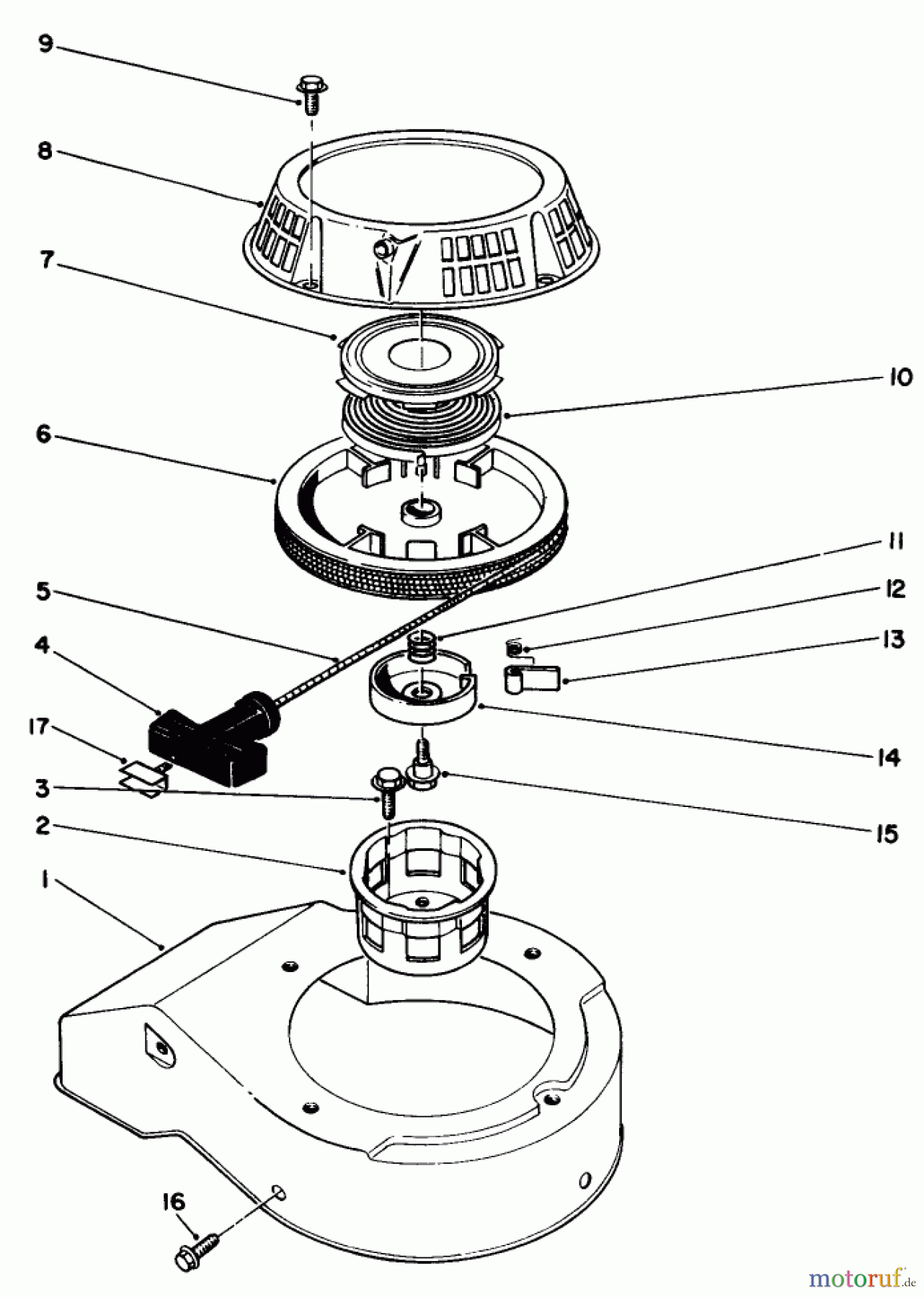  Rasenmäher 22030 - Toro Walk-Behind Mower (SN: 0000001 - 0999999) (1990) RECOIL ASSEMBLY (MODEL NO. 47PK9-3)