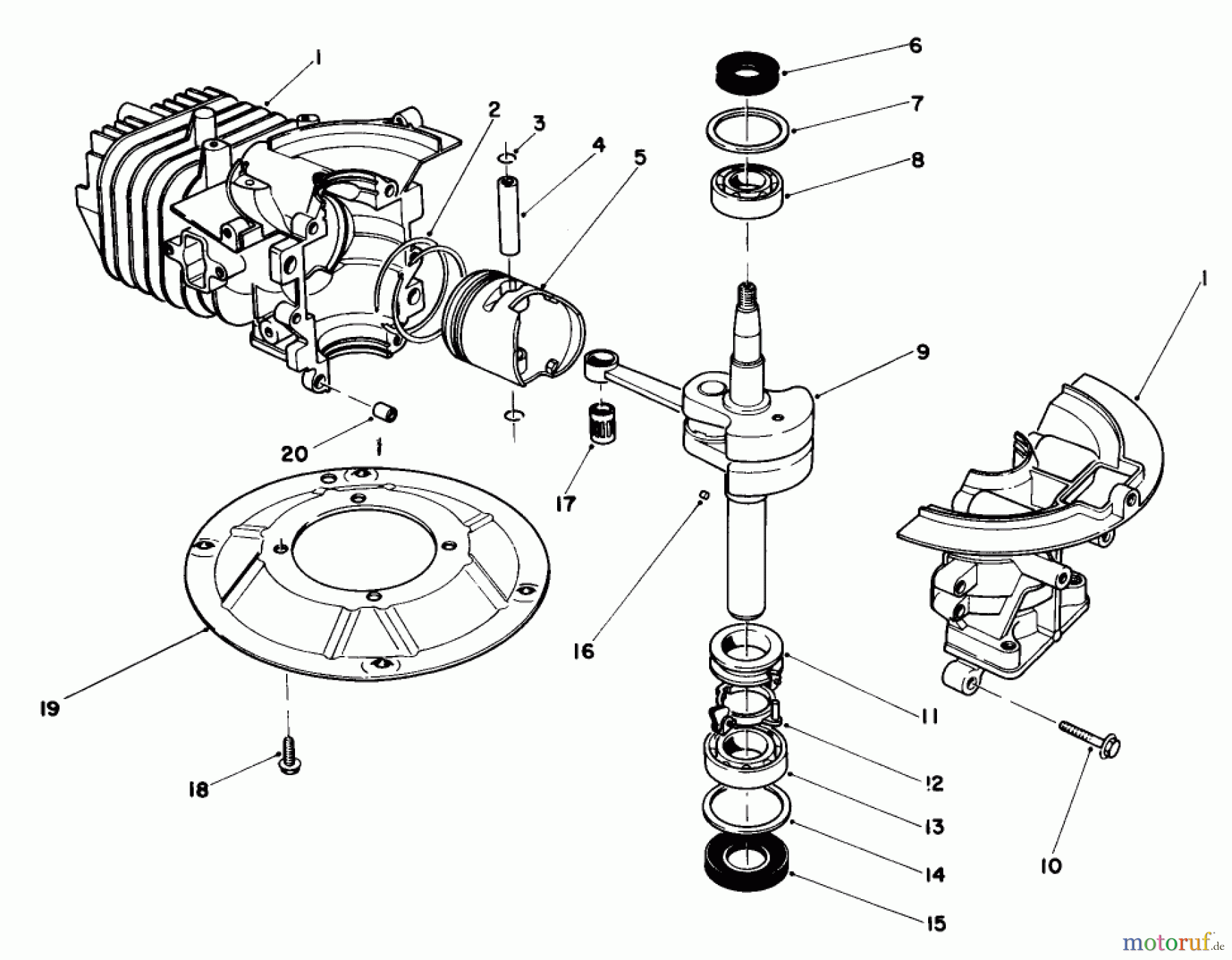  Rasenmäher 22035 - Toro Walk-Behind Mower (SN: 7000001 - 7999999) (1987) ENGINE ASSEMBLY MODEL NO. 47PG6 #1