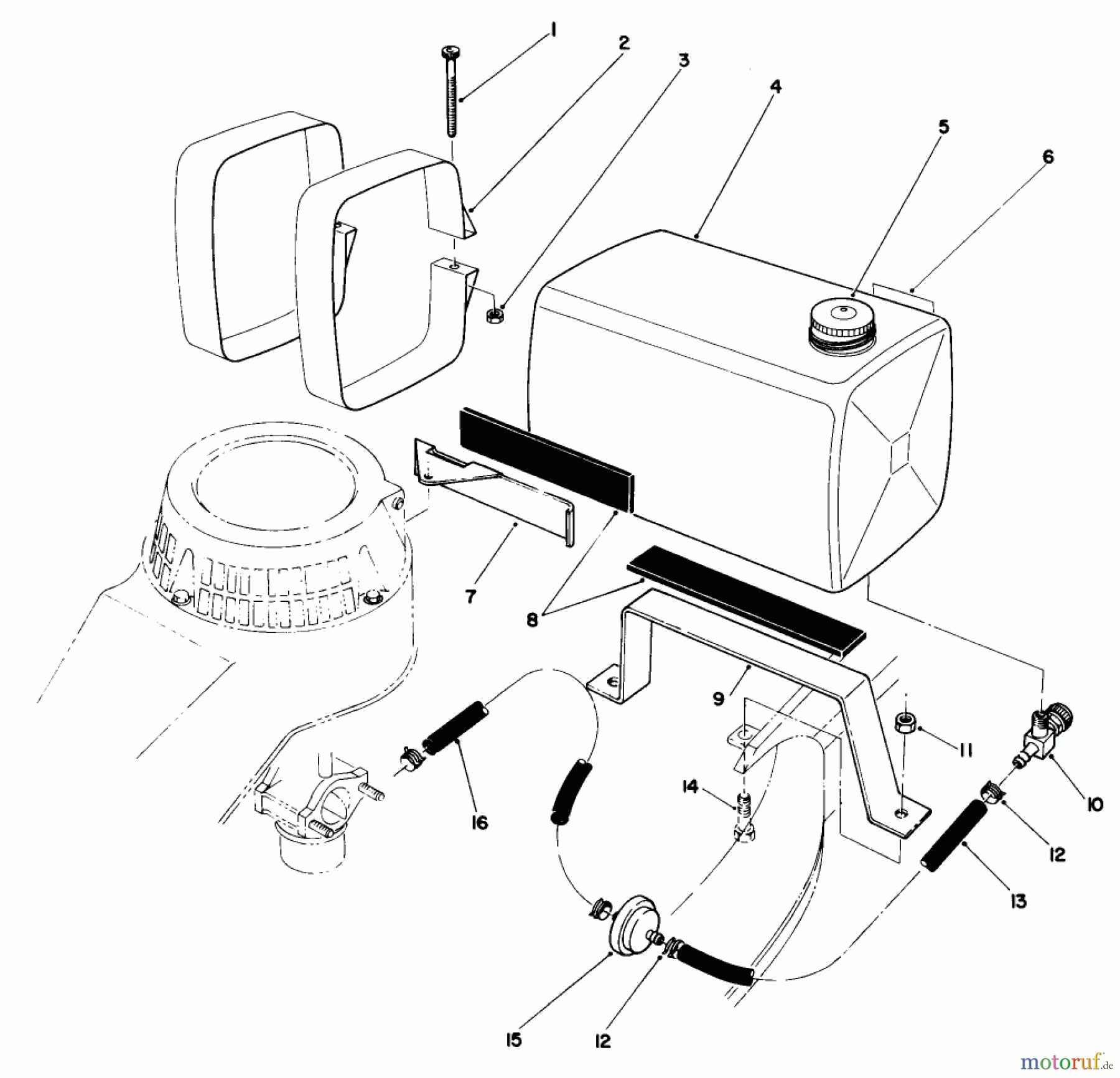  Rasenmäher 22035 - Toro Walk-Behind Mower (SN: 7000001 - 7999999) (1987) GAS TANK ASSEMBLY