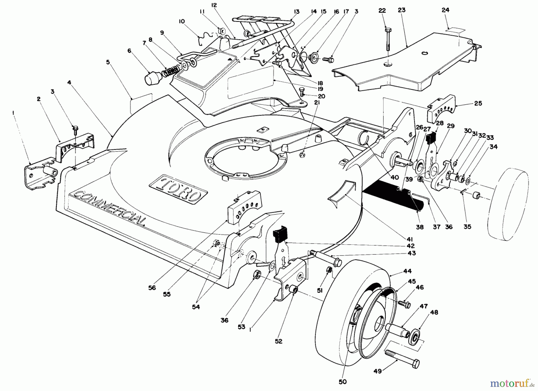  Rasenmäher 22030 - Toro Walk-Behind Mower (SN: 7000001 - 7999999) (1987) HOUSING ASSEMBLY (MODEL 22030)