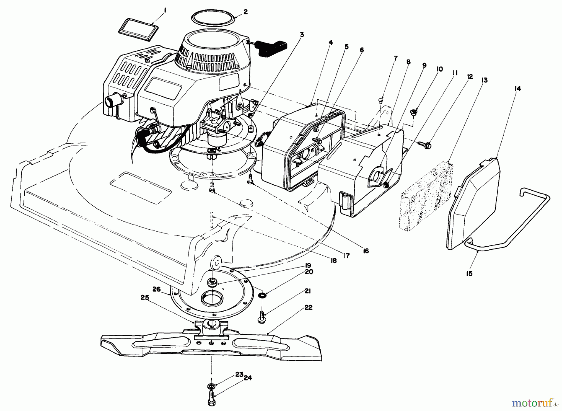  Rasenmäher 22030 - Toro Walk-Behind Mower (SN: 9000001 - 9999999) (1989) ENGINE ASSEMBLY (MODEL 22030)