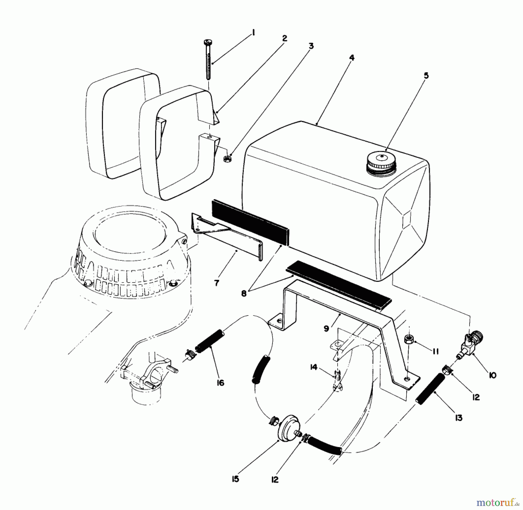  Rasenmäher 22035C - Toro Walk-Behind Mower (SN: 9000001 - 9999999) (1989) GAS TANK ASSEMBLY