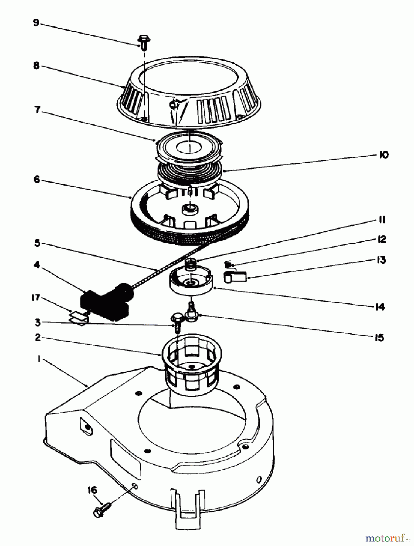  Rasenmäher 22035C - Toro Walk-Behind Mower (SN: 9000001 - 9999999) (1989) RECOIL ASSEMBLY (MODEL NO. 47PJ8)