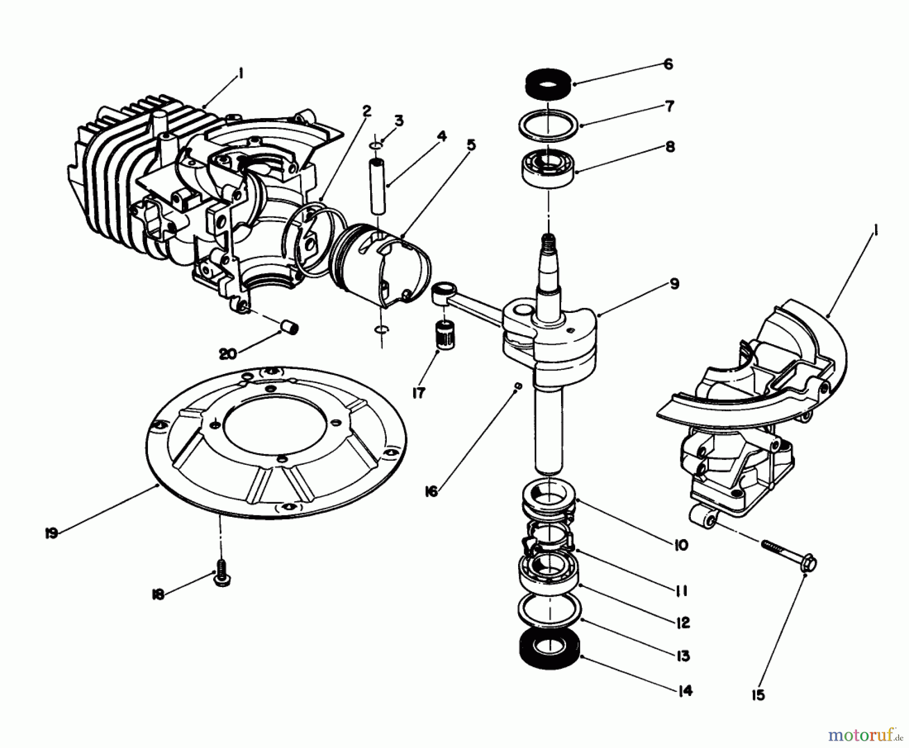  Rasenmäher 22036 - Toro Walk-Behind Mower (SN: 1000001 - 1999999) (1991) CRANKSHAFT ASSEMBLY (MODEL NO. 47PL0-3)