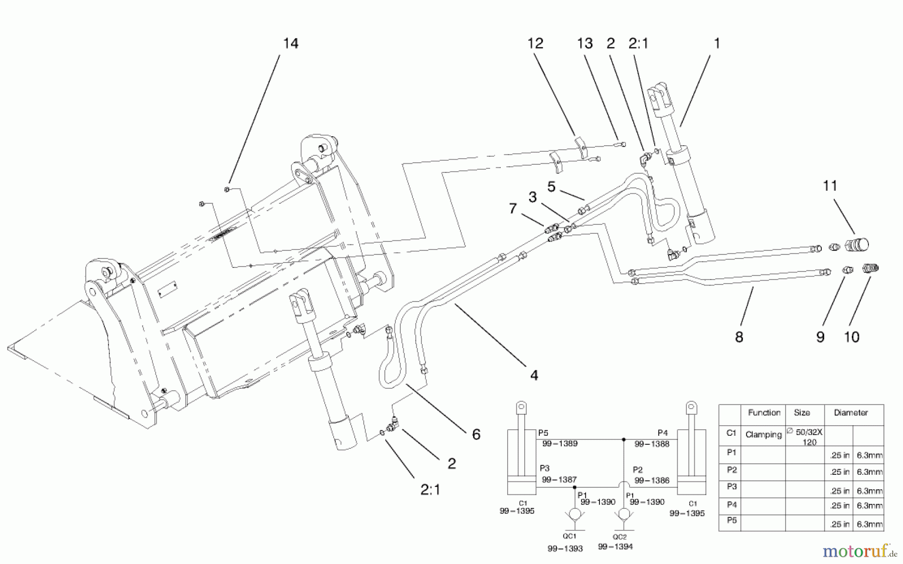  Compact Utility Attachments 22411 - Toro Four-In-One Bucket, Dingo Compact Utility Loader (SN: 990001 - 999999) (1999) HYDRAULIC ASSEMBLY