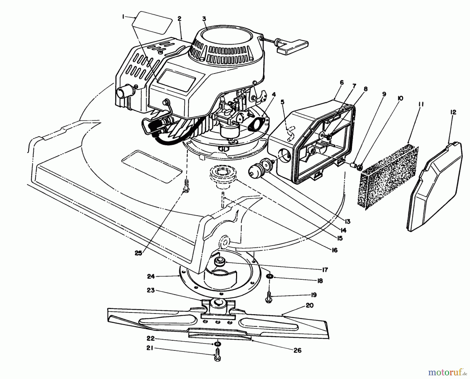  Rasenmäher 22037B - Toro Walk-Behind Mower (SN: 39000001 - 39999999) (1993) ENGINE ASSEMBLY