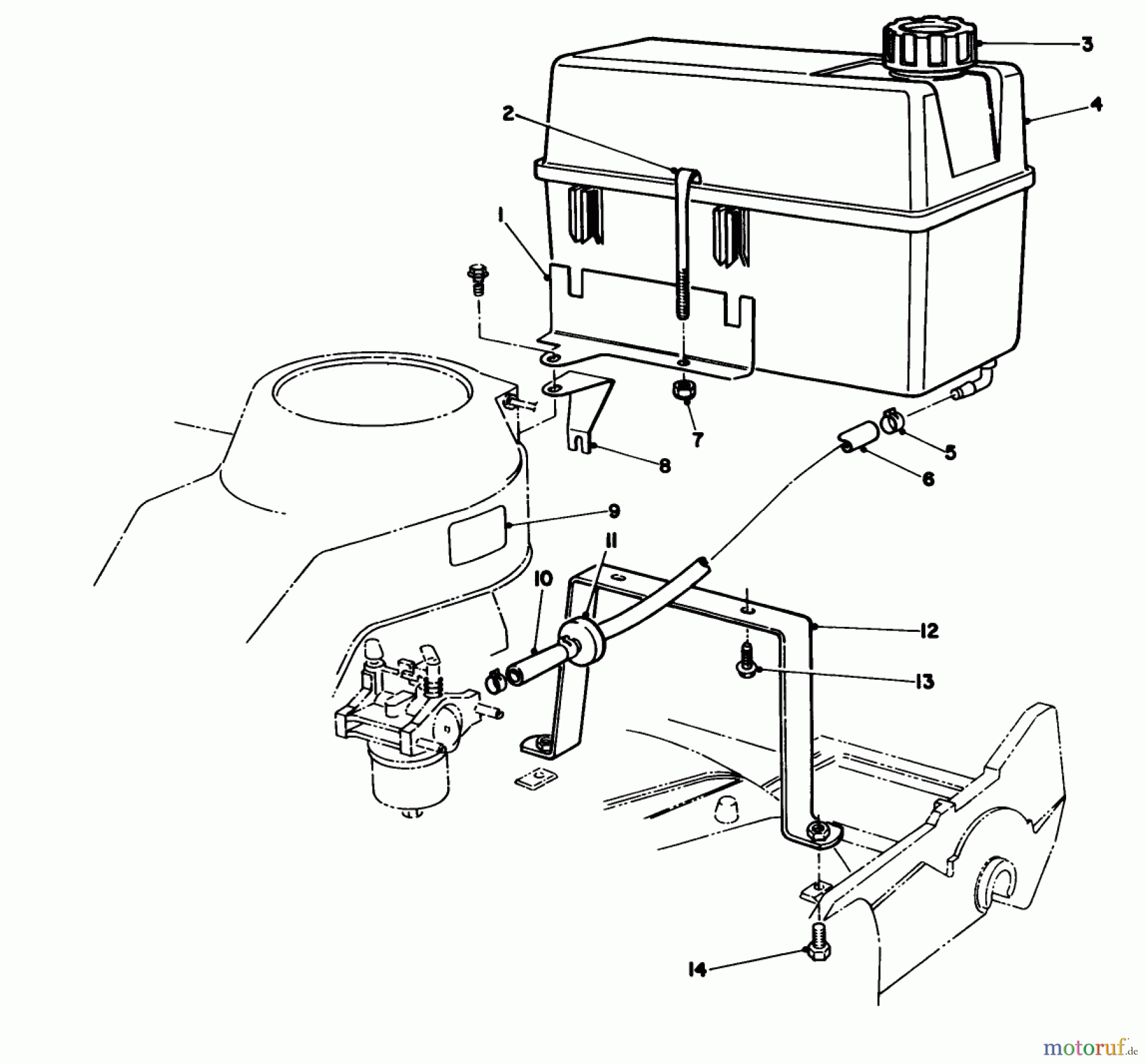  Rasenmäher 22037B - Toro Walk-Behind Mower (SN: 39000001 - 39999999) (1993) GAS TANK ASSEMBLY