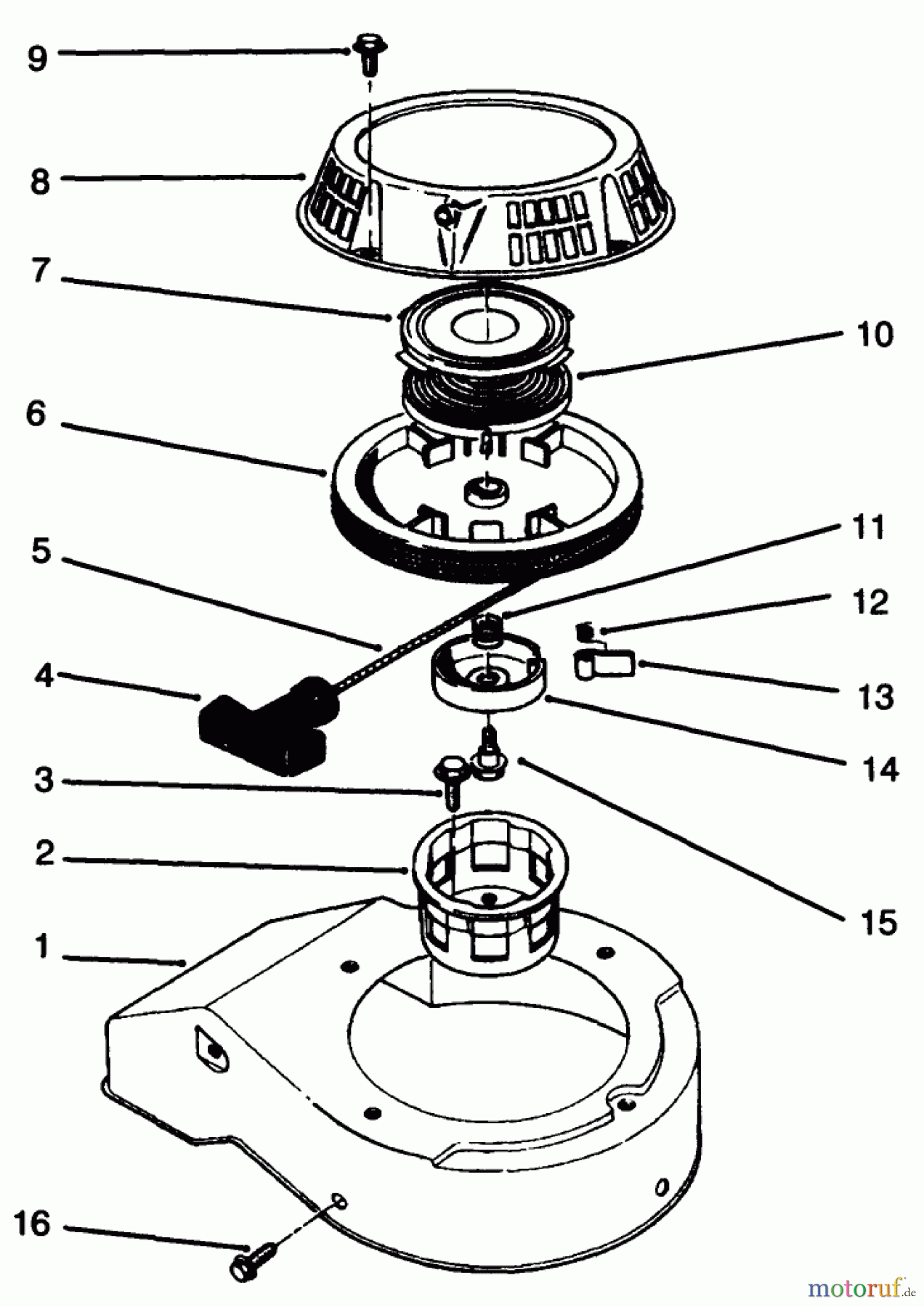  Rasenmäher 22037BC - Toro Walk-Behind Mower (SN: 5900001 - 5999999) (1995) RECOIL ASSEMBLY (MODEL NO. 47PR4-3)