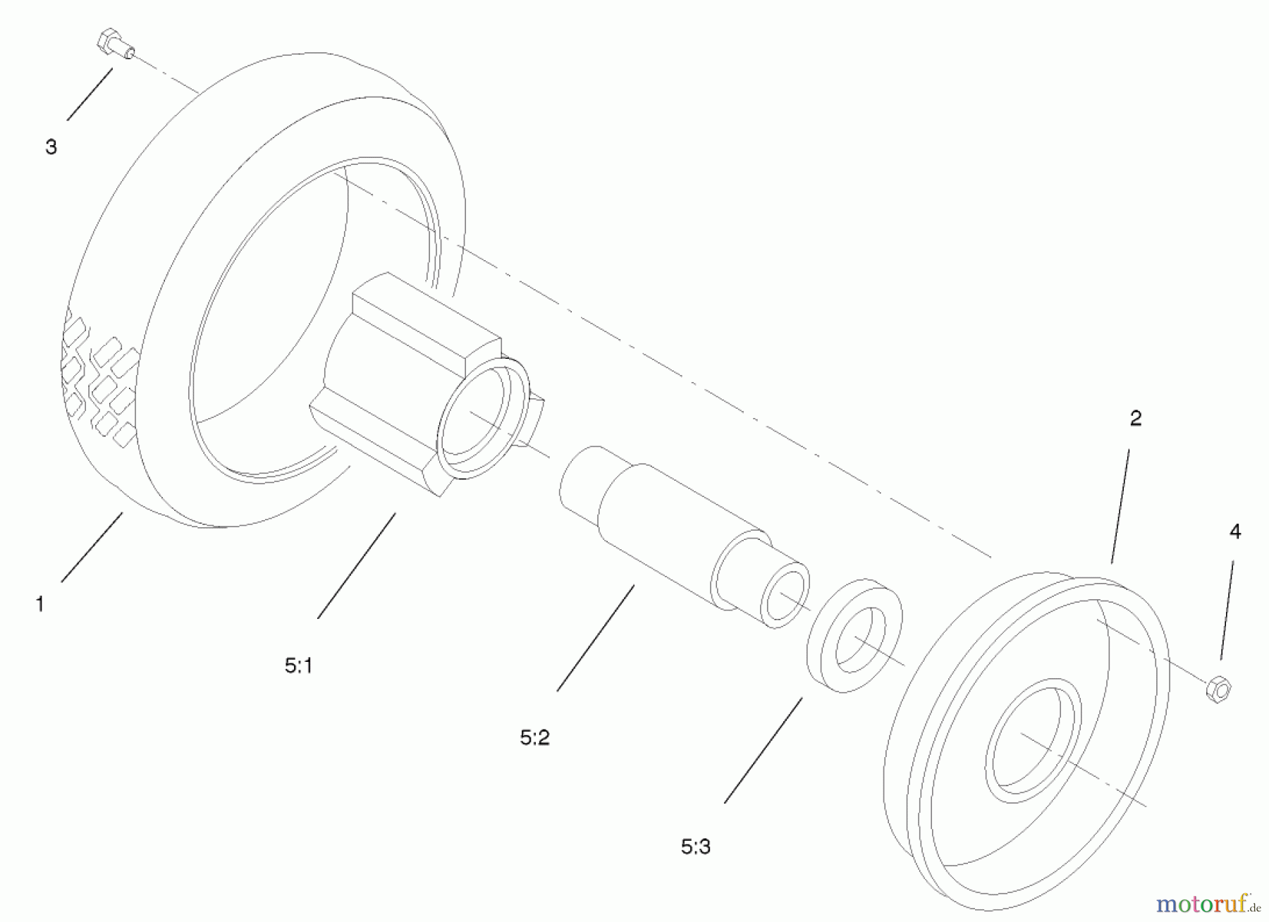  Rasenmäher 22038 - Toro 53cm Walk-Behind Mower (SN: 210000001 - 210999999) (2001) FRONT WHEEL AND TIRE ASSEMBLY NO. 53-7720