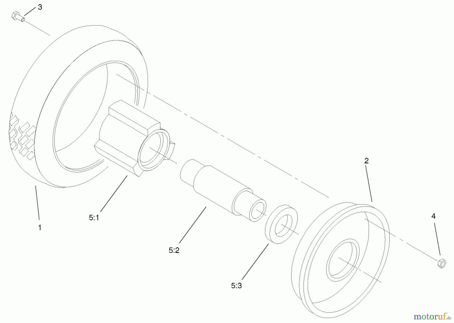  Rasenmäher 22040 - Toro Recycler Walk-Behind Mower (SN: 220000001 - 220999999) (2002) FRONT WHEEL AND TIRE ASSEMBLY