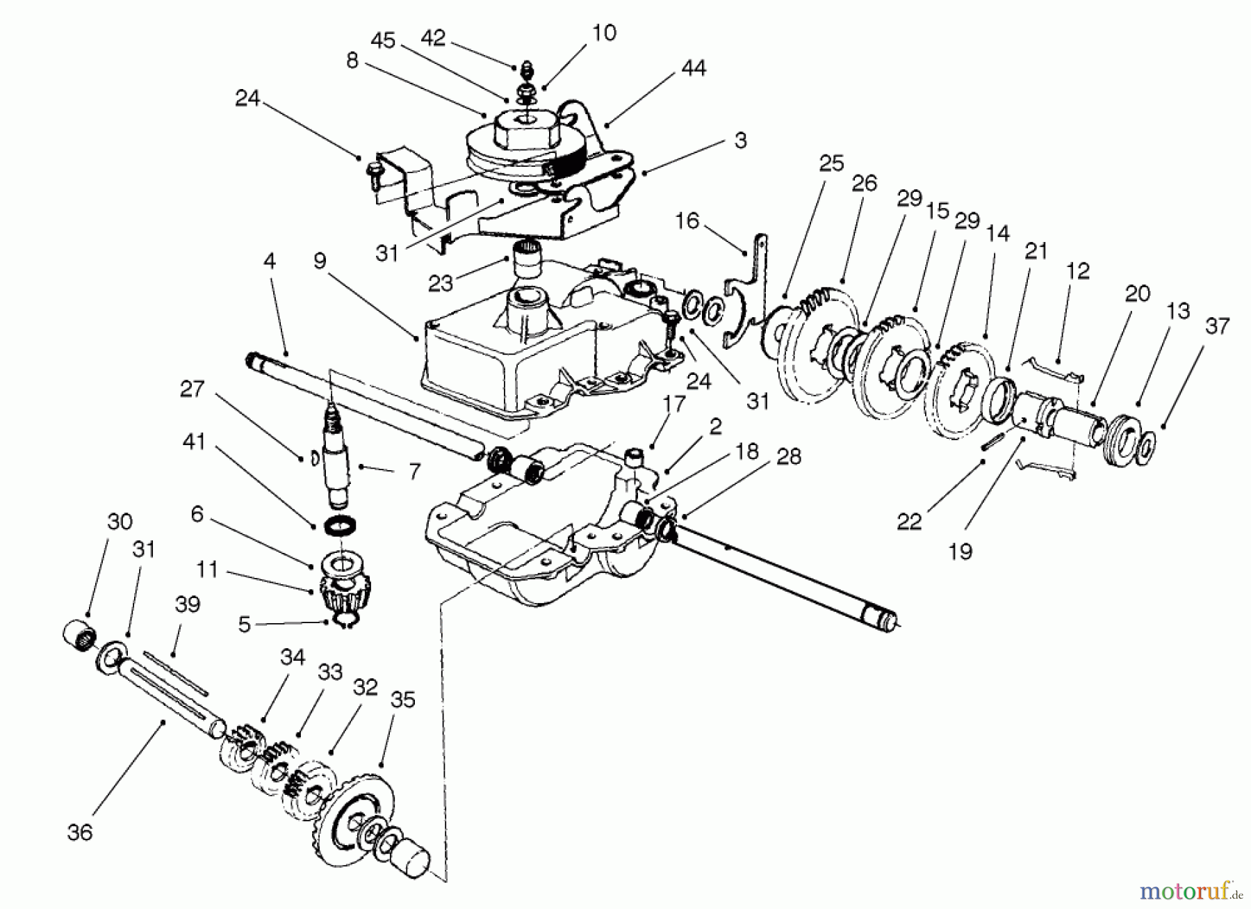  Rasenmäher 22040 - Toro Recycler Walk-Behind Mower (SN: 220000001 - 220999999) (2002) GEAR CASE ASSEMBLY NO. 74-1861