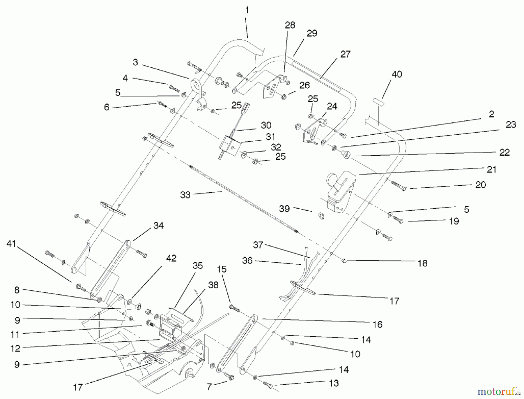  Rasenmäher 22040 - Toro Recycler Walk-Behind Mower (SN: 230000001 - 230999999) (2003) HANDLE ASSEMBLY