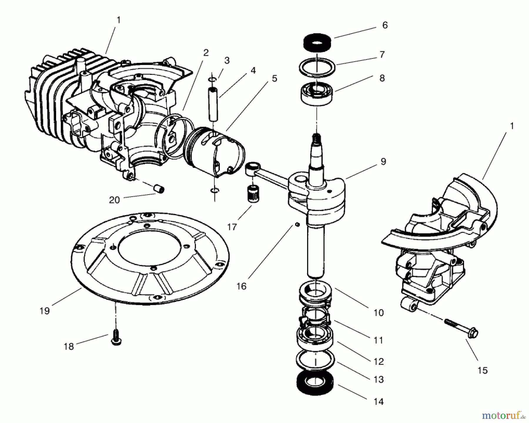  Rasenmäher 22040 - Toro Recycler Walk-Behind Mower (SN: 8900001 - 8999999) (1998) CRANKSHAFT ASSEMBLY (MODEL NO. 47PT7-3)