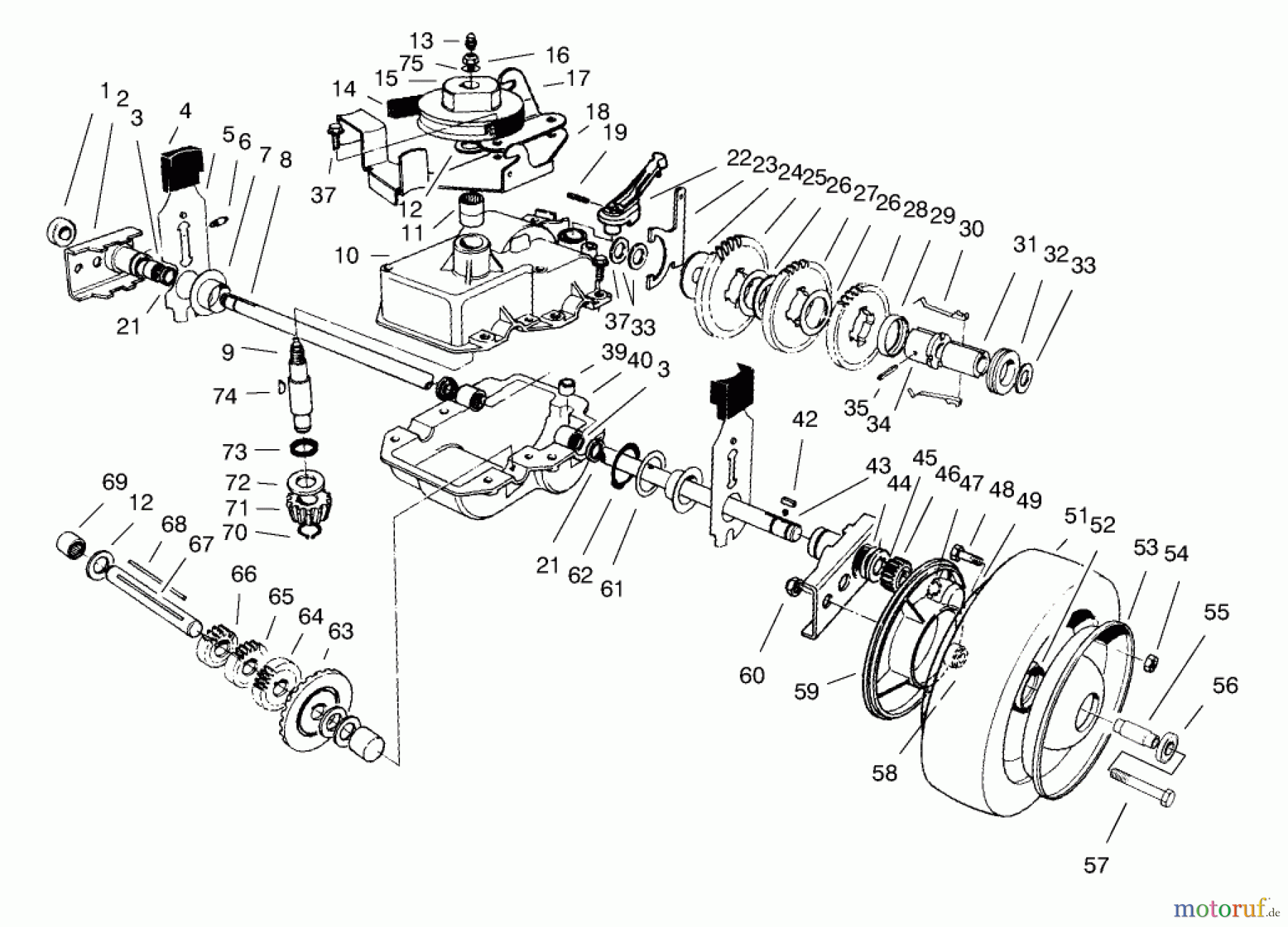  Rasenmäher 22040 - Toro Recycler Walk-Behind Mower (SN: 9900001 - 9999999) (1999) GEAR CASE ASSEMBLY