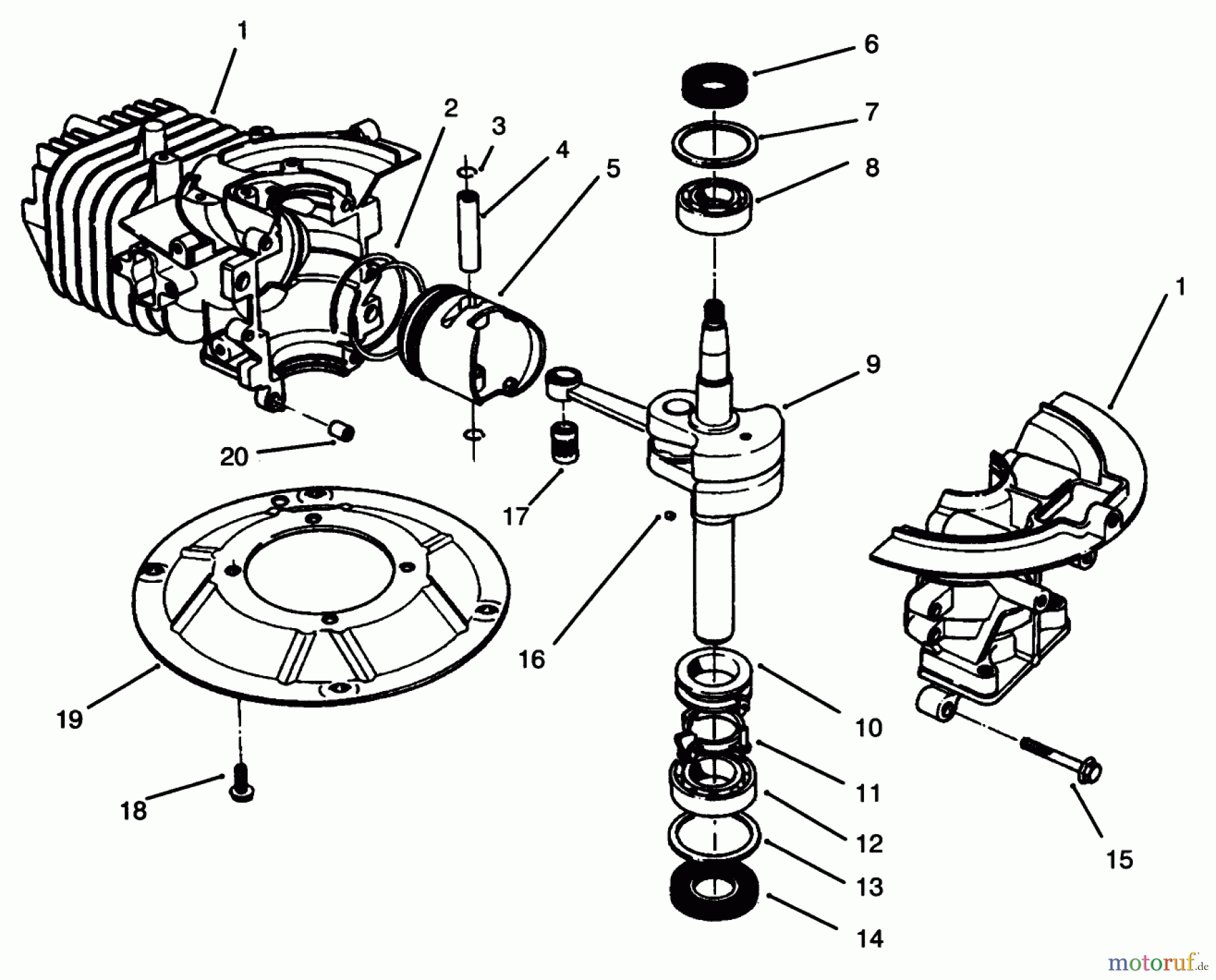  Rasenmäher 22040 - Toro Walk-Behind Mower (SN: 5900001 - 5999999) (1995) CRANKSHAFT ASSEMBLY (MODEL NO. 47PR4-3)