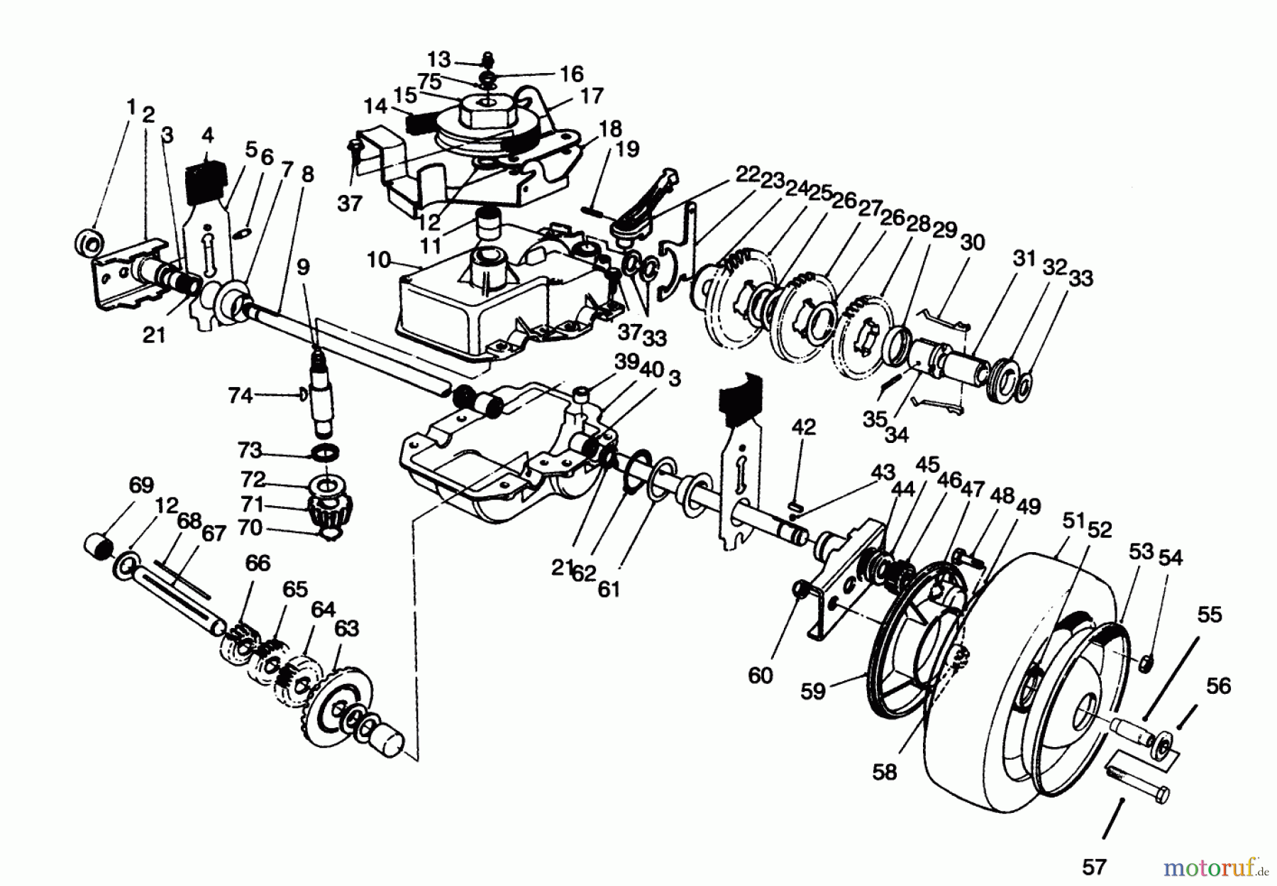  Rasenmäher 22040 - Toro Walk-Behind Mower (SN: 5900001 - 5999999) (1995) GEAR CASE ASSEMBLY