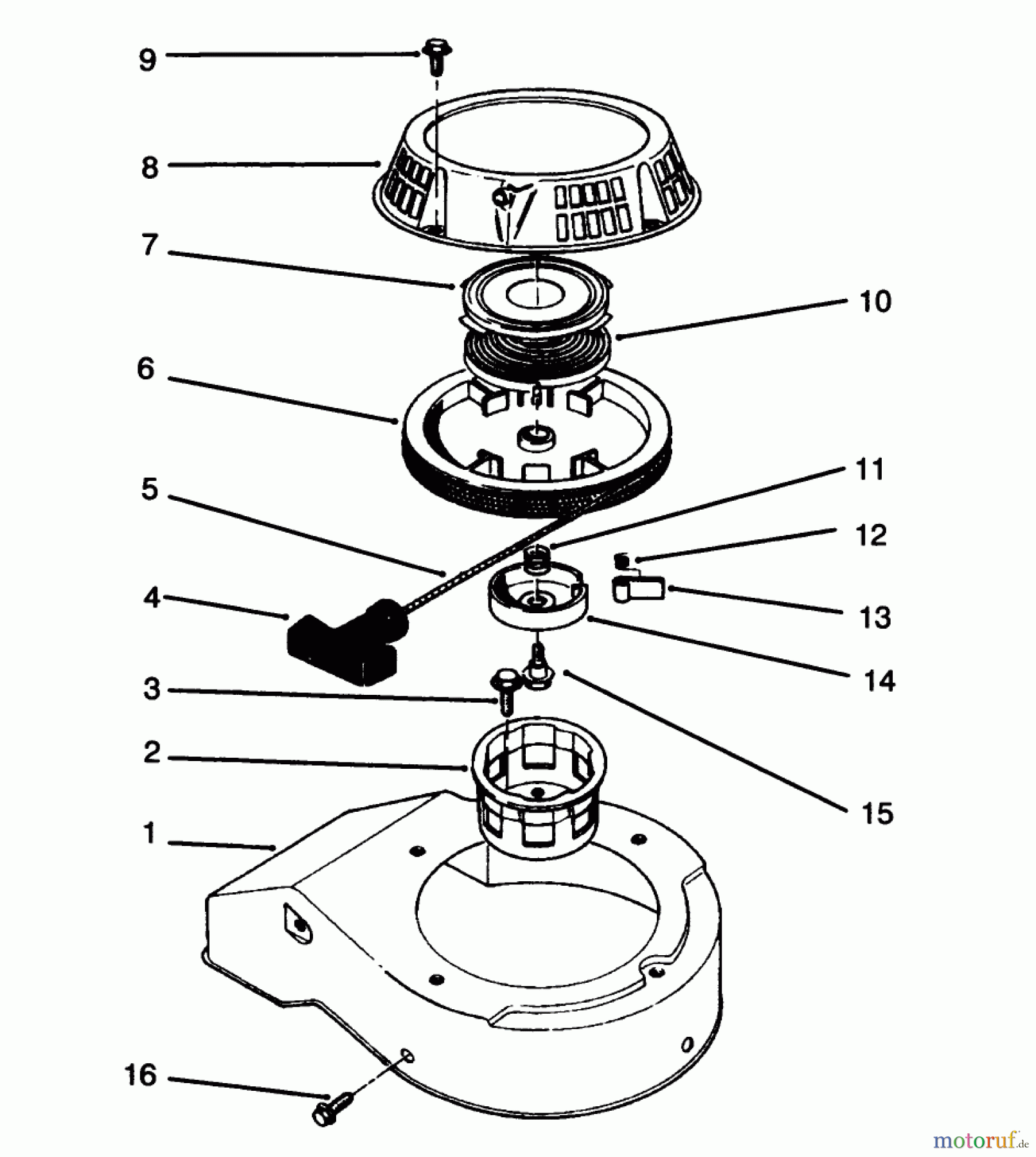  Rasenmäher 22040 - Toro Walk-Behind Mower (SN: 5900001 - 5999999) (1995) RECOIL ASSEMBLY (MODEL NO. 47PR4-3)