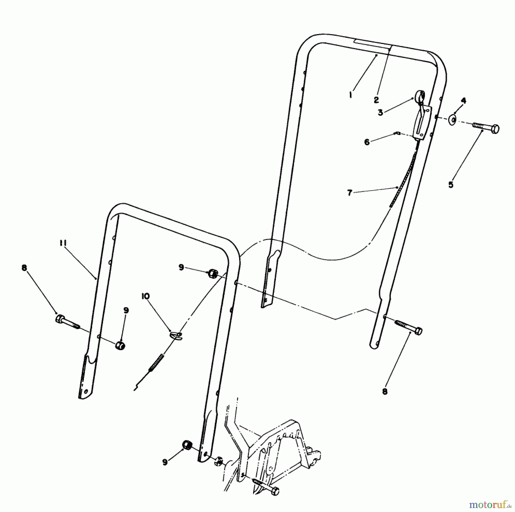  Rasenmäher 22580 - Toro Walk-Behind Mower (SN: 1000001 - 1999999) (1991) HANDLE ASSEMBLY