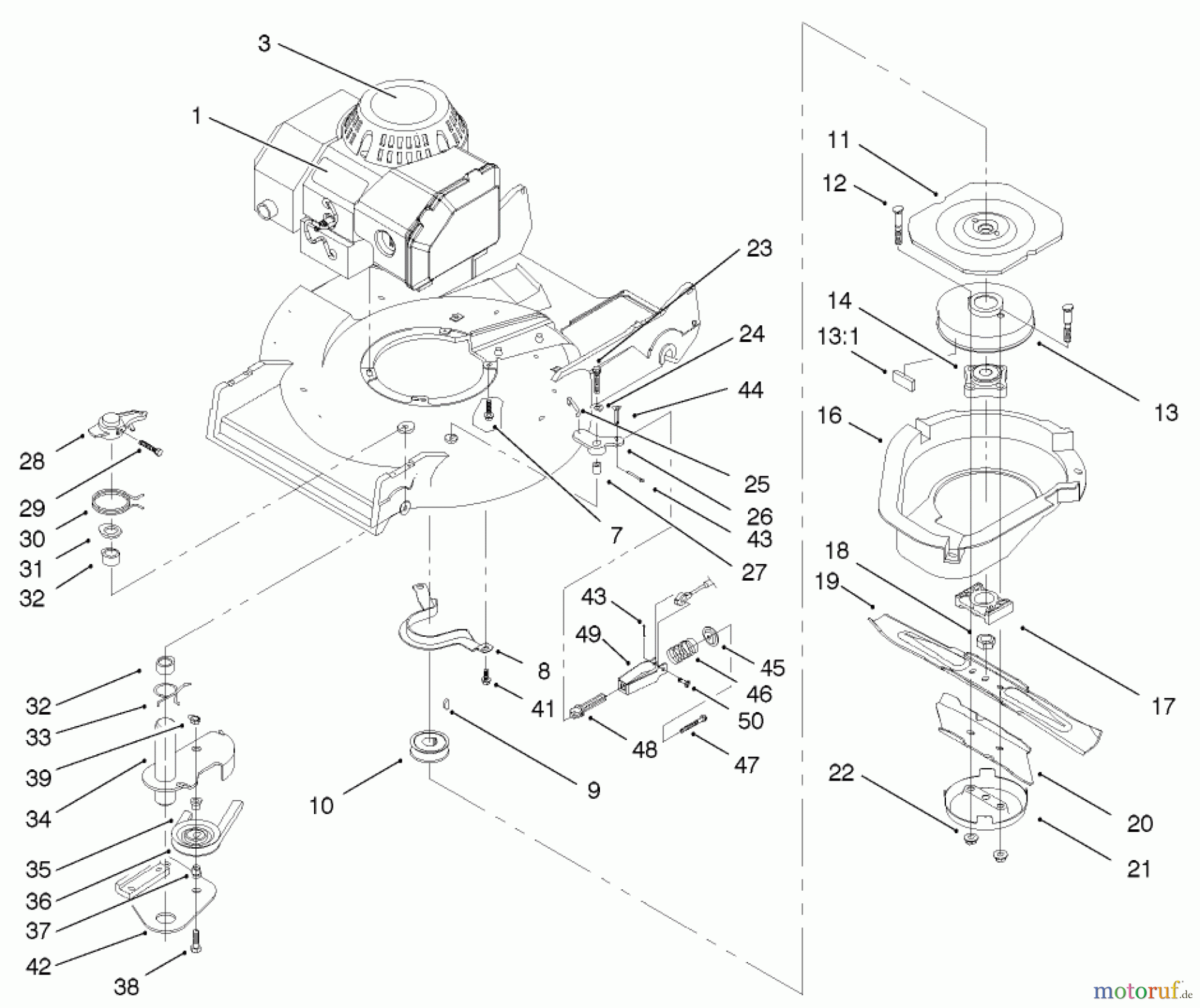  Rasenmäher 22043 - Toro Recycler Mower (SN: 230000001 - 230999999) (2003) BLADE BRAKE CLUTCH ASSEMBLY