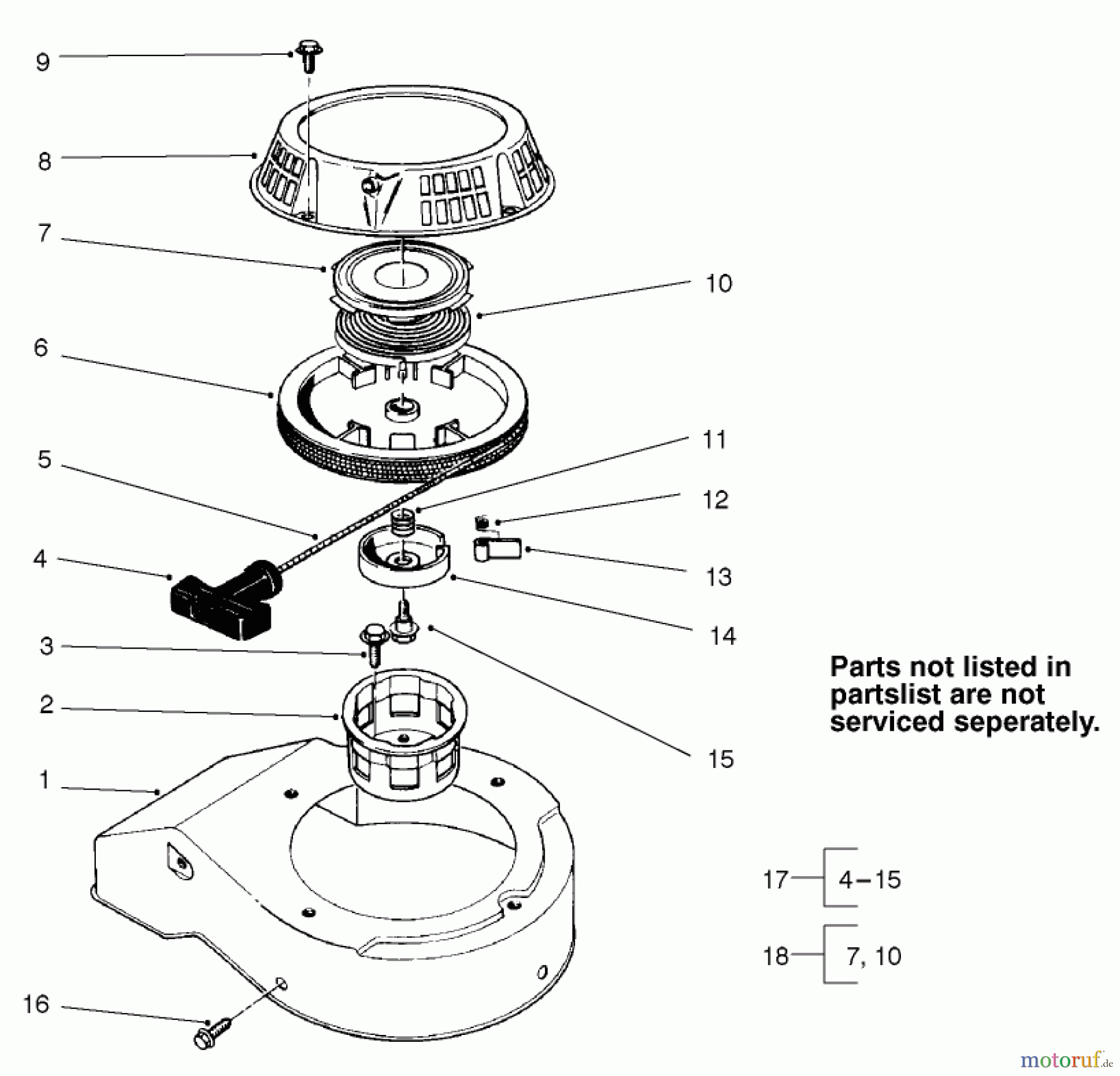  Rasenmäher 22043 - Toro Recycler Mower (SN: 230000001 - 230999999) (2003) STARTER ASSEMBLY NO. 81-2030