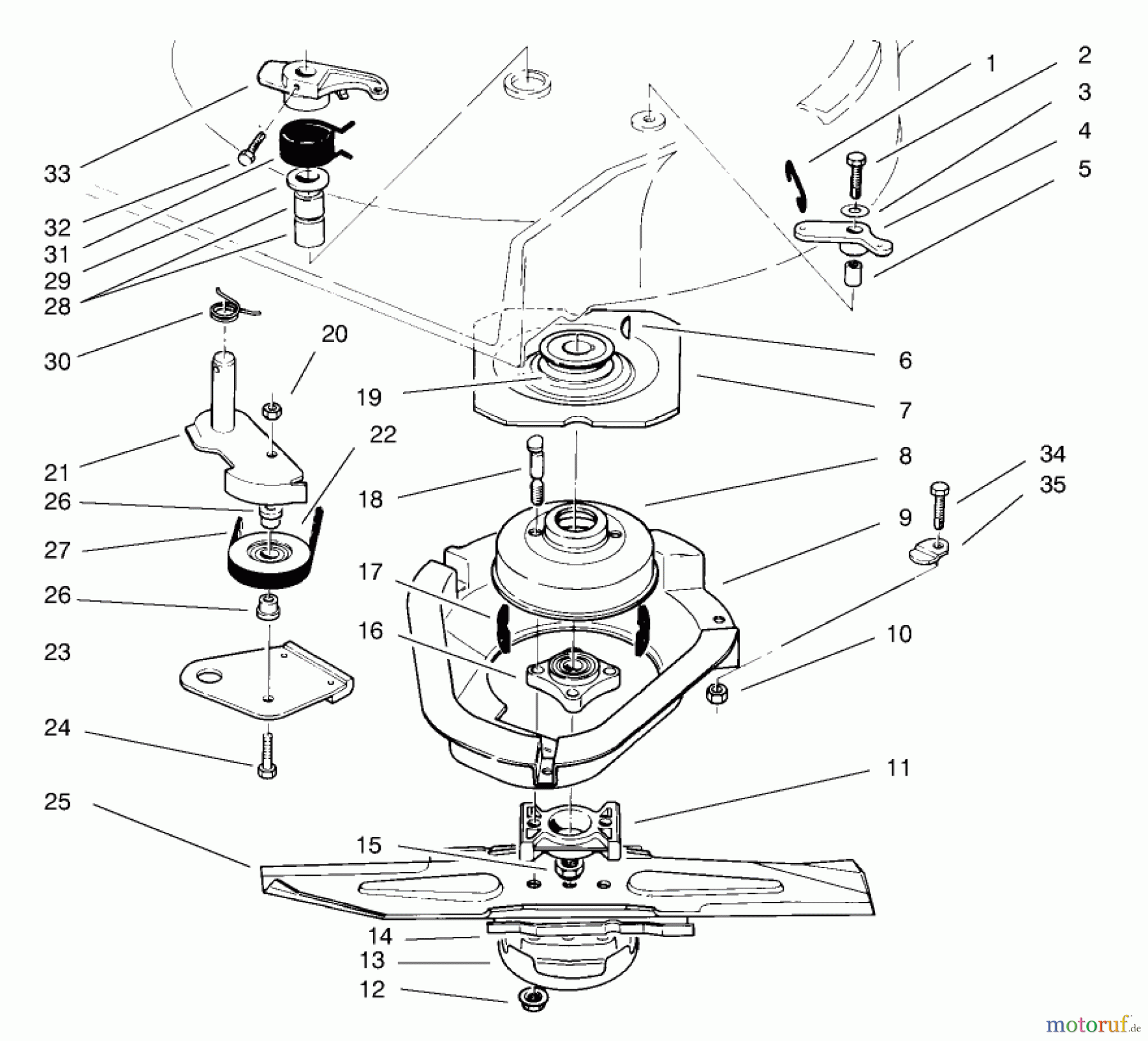  Rasenmäher 22043 - Toro Recycler Mower (SN: 9900001 - 9999999) (1999) BLADE BRAKE CLUTCH ASSEMBLY