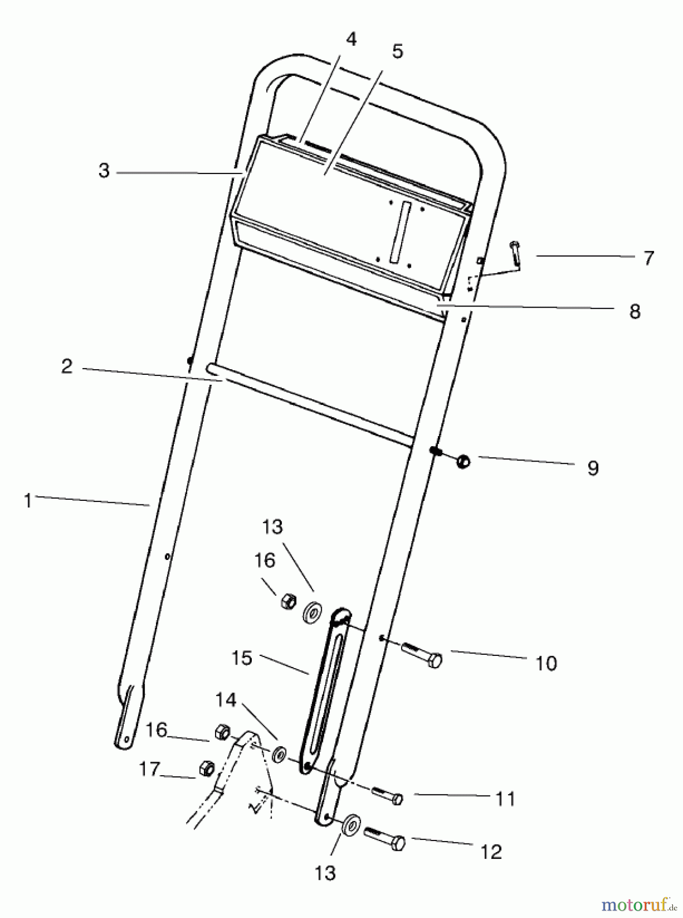  Rasenmäher 22043 - Toro Recycler Mower (SN: 9900001 - 9999999) (1999) HANDLE ASSEMBLY