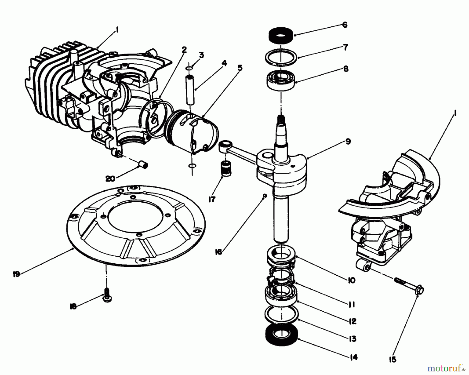  Rasenmäher 22043 - Toro Walk-Behind Mower (SN: 2000001 - 2999999) (1992) CRANKSHAFT ASSEMBLY (MODEL NO. 47PM1-7)