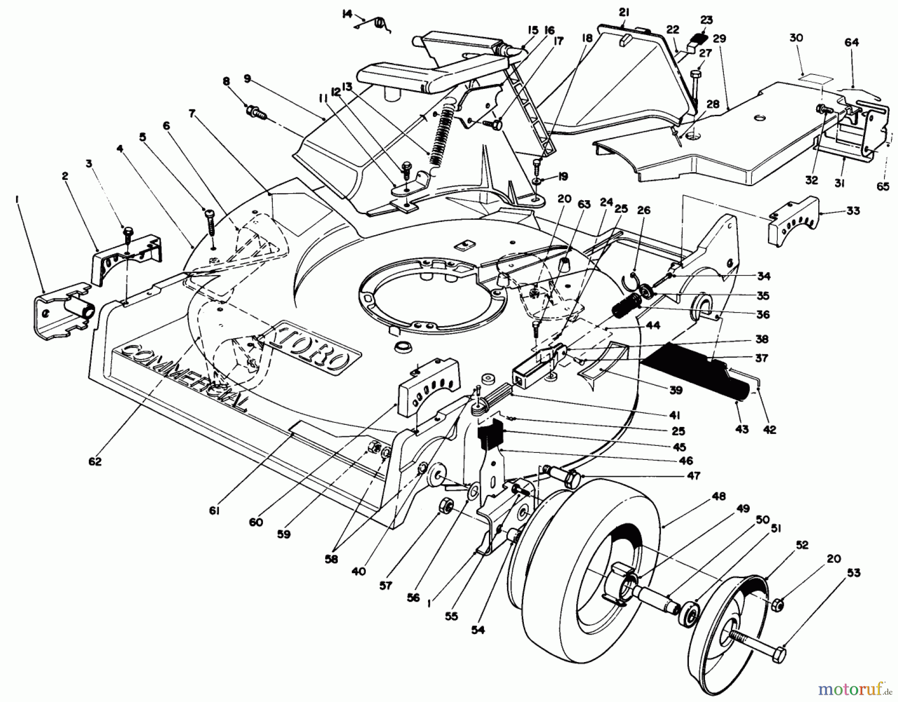  Rasenmäher 22043 - Toro Walk-Behind Mower (SN: 3900001 - 3900964) (1993) HOUSING ASSEMBLY