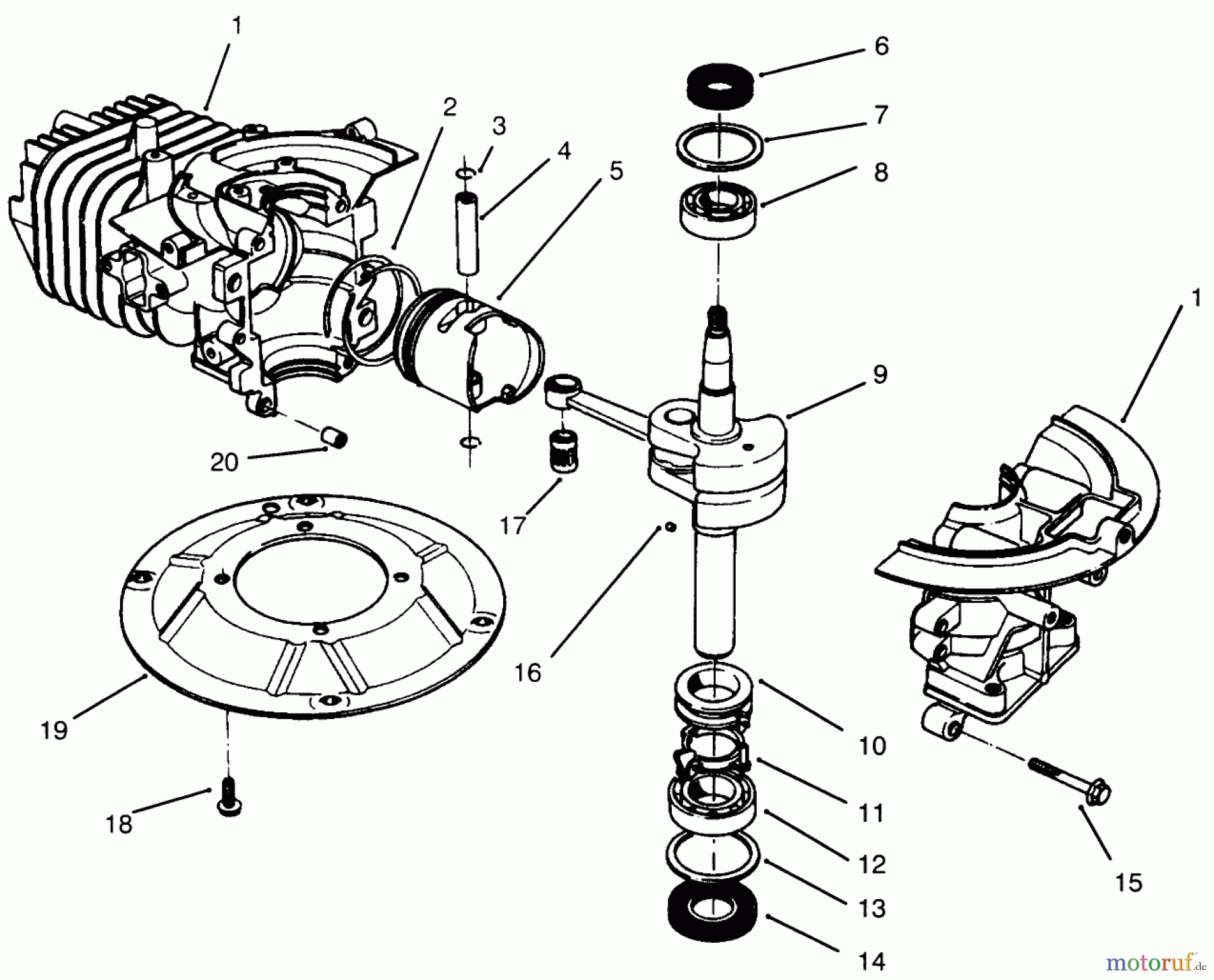  Rasenmäher 22043 - Toro Walk-Behind Mower (SN: 4900001 - 4999999) (1994) CRANKSHAFT ASSEMBLY (MODEL NO. 47PR4-7)