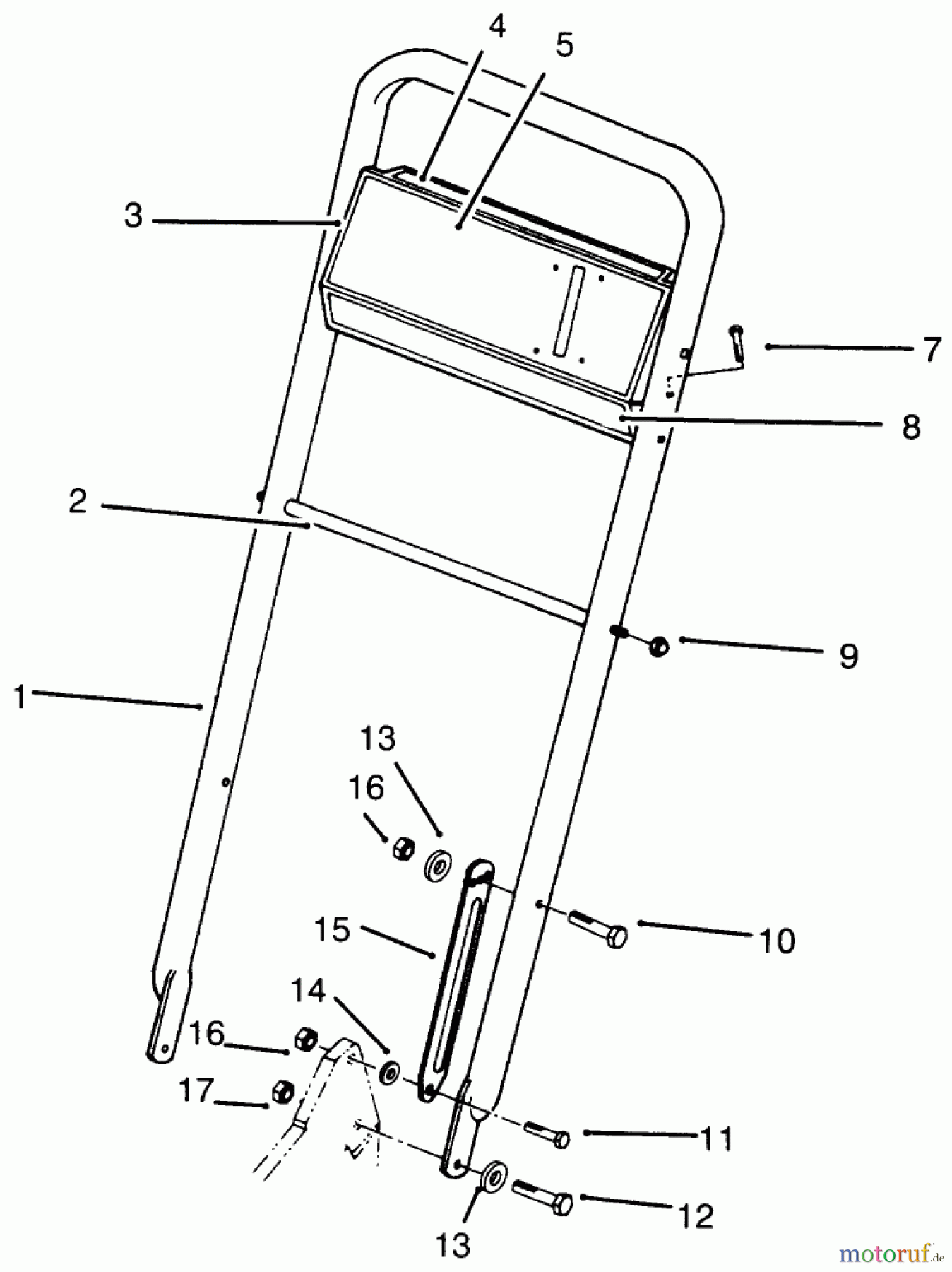  Rasenmäher 22043 - Toro Walk-Behind Mower (SN: 4900001 - 4999999) (1994) HANDLE ASSEMBLY