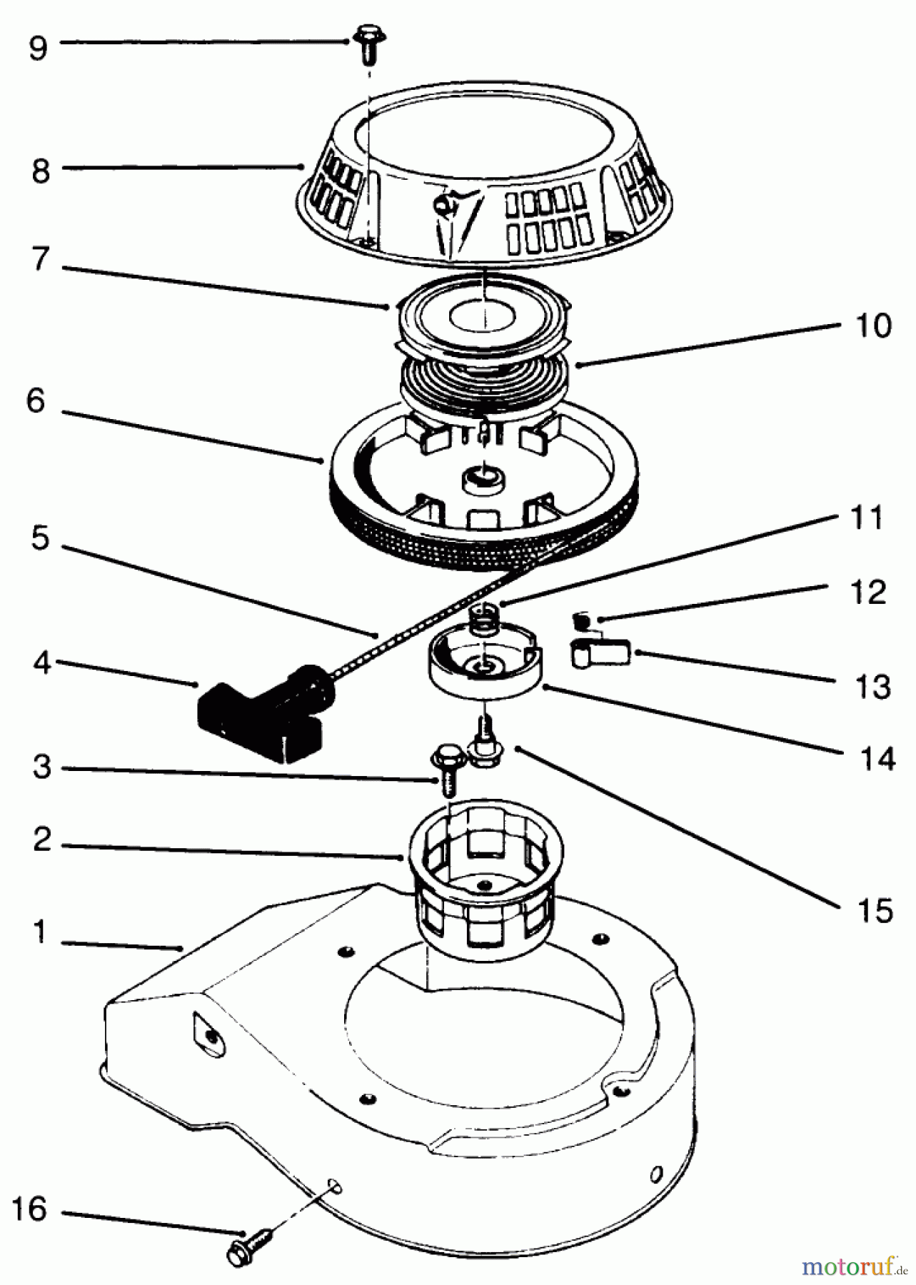  Rasenmäher 22043 - Toro Walk-Behind Mower (SN: 4900001 - 4999999) (1994) RECOIL ASSEMBLY (MODEL NO. 47PR4-7)