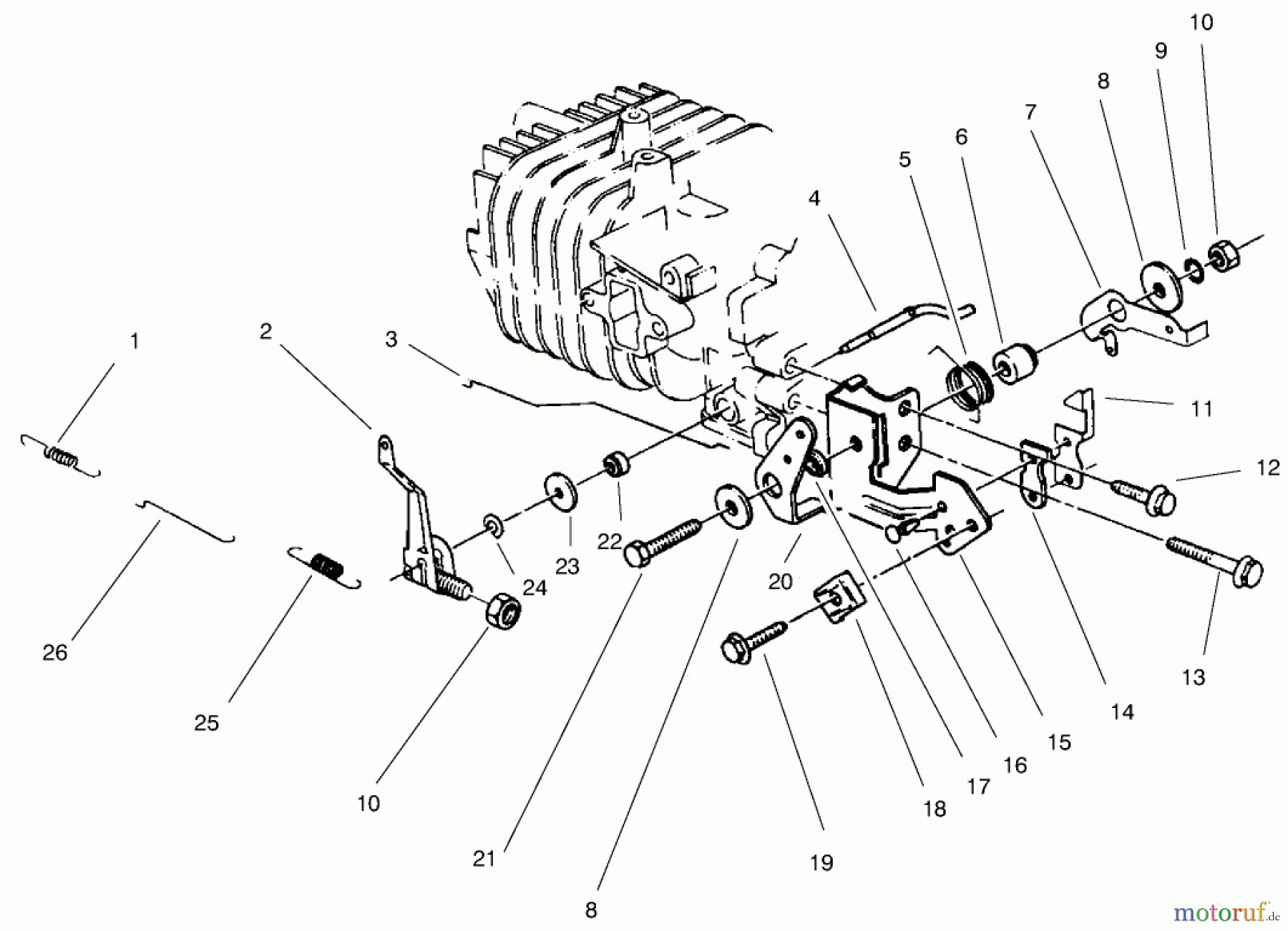  Rasenmäher 22043 - Toro Walk-Behind Mower (SN: 7900001 - 7999999) (1997) GOVERNOR ASSEMBLY (MODEL NO. 47PS5-3)(SERIAL NO. 6900001-7901902)(MODEL NO. 47PT7-3)(SERIAL NO. 7901903 & UP)