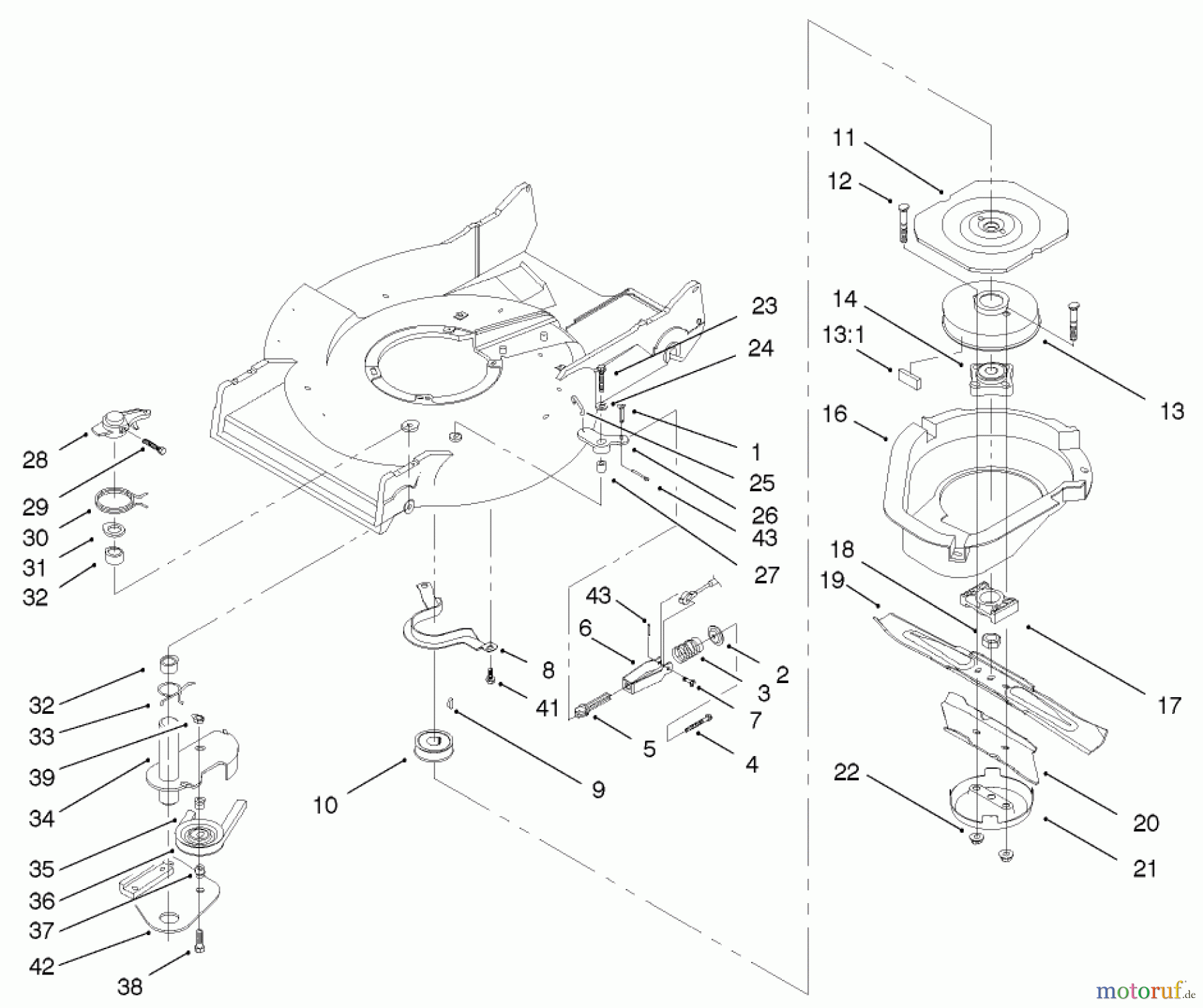  Rasenmäher 22045 - Toro 53cm Recycler Mower (SN: 230000001 - 230999999) (2003) BLADE BRAKE CLUTCH ASSEMBLY